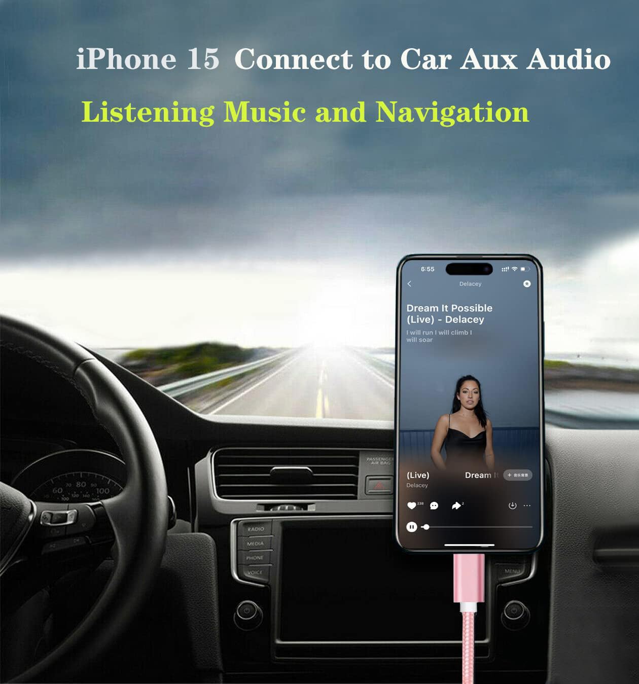 USB C to 3.5mm Audio Aux Cable - Compatible with iPhone 16/15, iPad Pro, MacBook Air/Pro, Samsung Galaxy S24/S23 Ultra, Google Pixel 7/6/5/4/3/2 XL - for Headphones, Speakers, Car Audio & Home Theater Systems