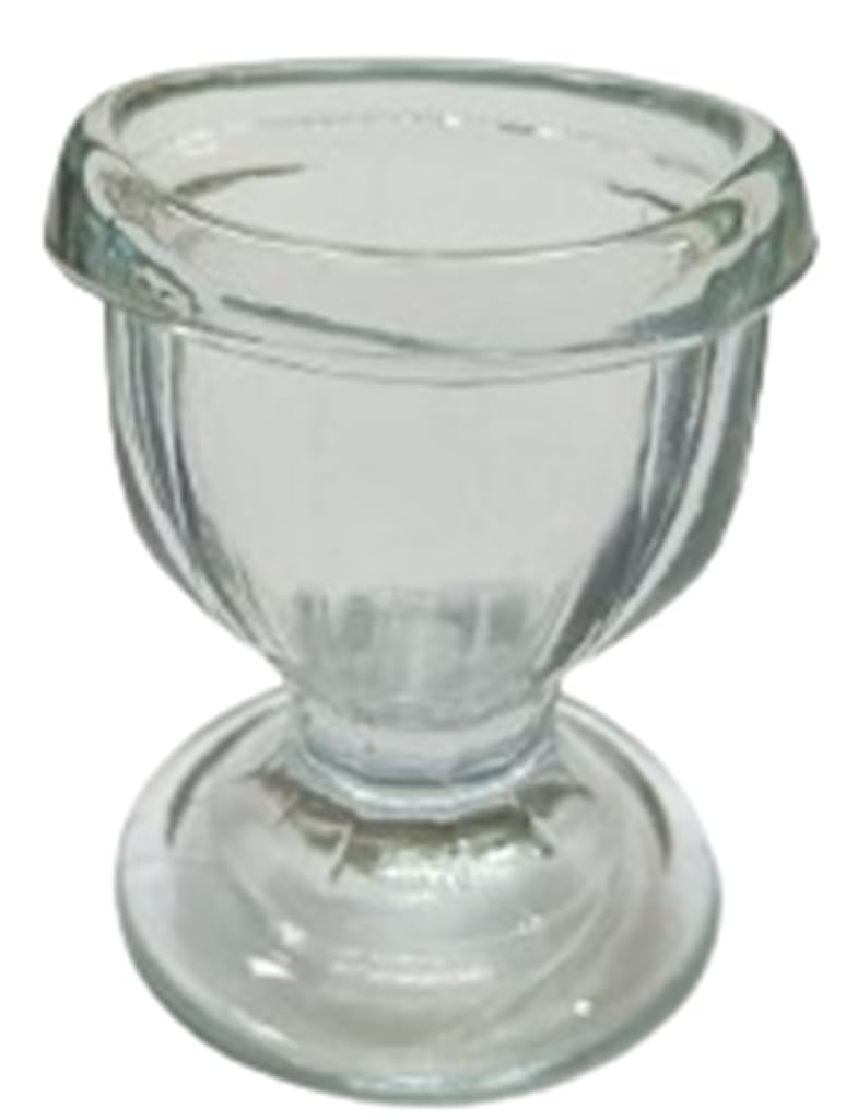 TOnourish Glass Eye Wash Cup - 10mL Eye Cleansing Cup for Soothing Relief from Allergens, Irritants, Makeup, Dust & Dry Eyes - Use with Distilled Water or Saline Solution (Set of 1) - Perfect for First Aid Kits, Travel & Daily Eye Care