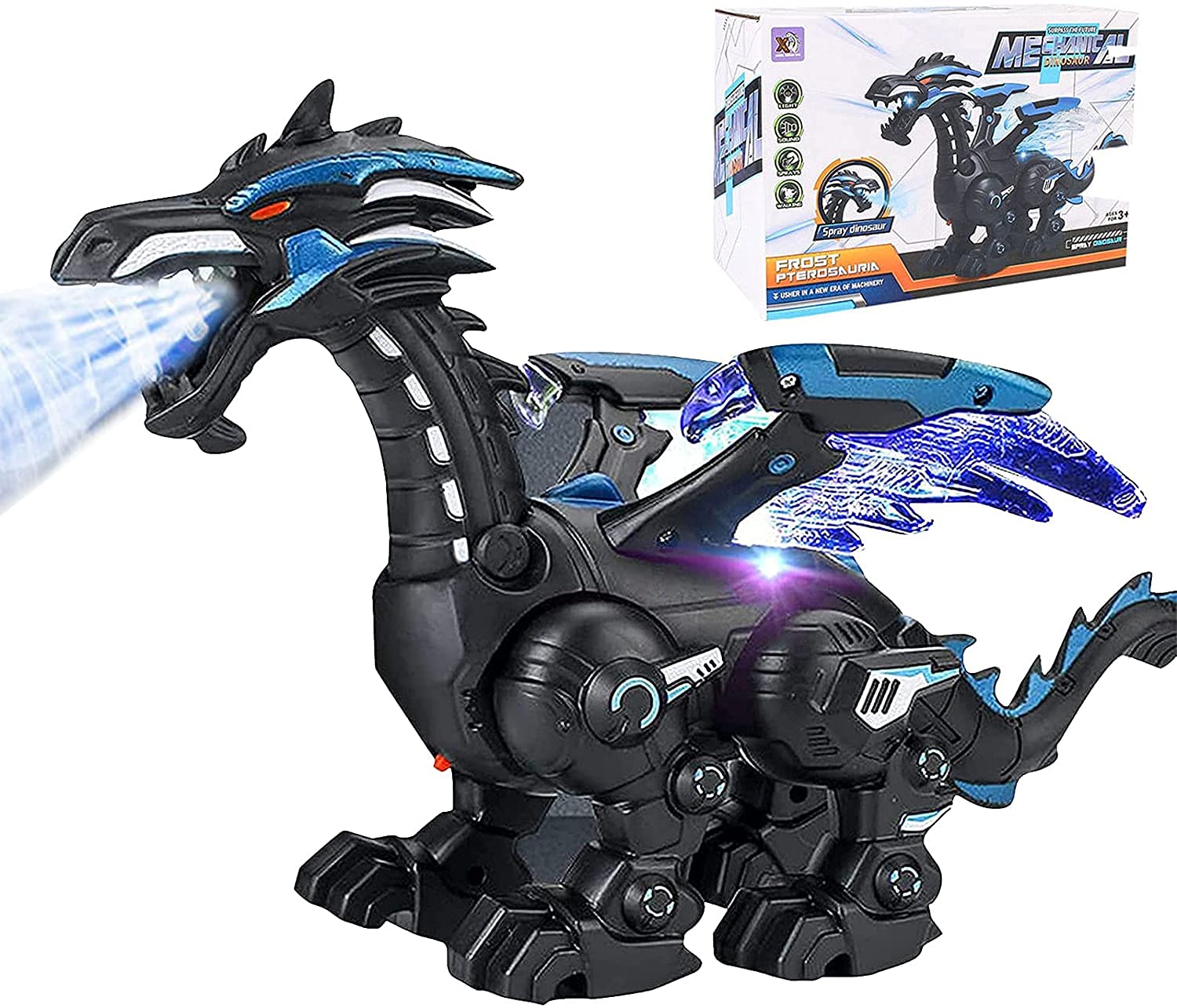 LED Dinosaur Robot Toy - Walking, Roaring & Smoke for Kids' Gifts