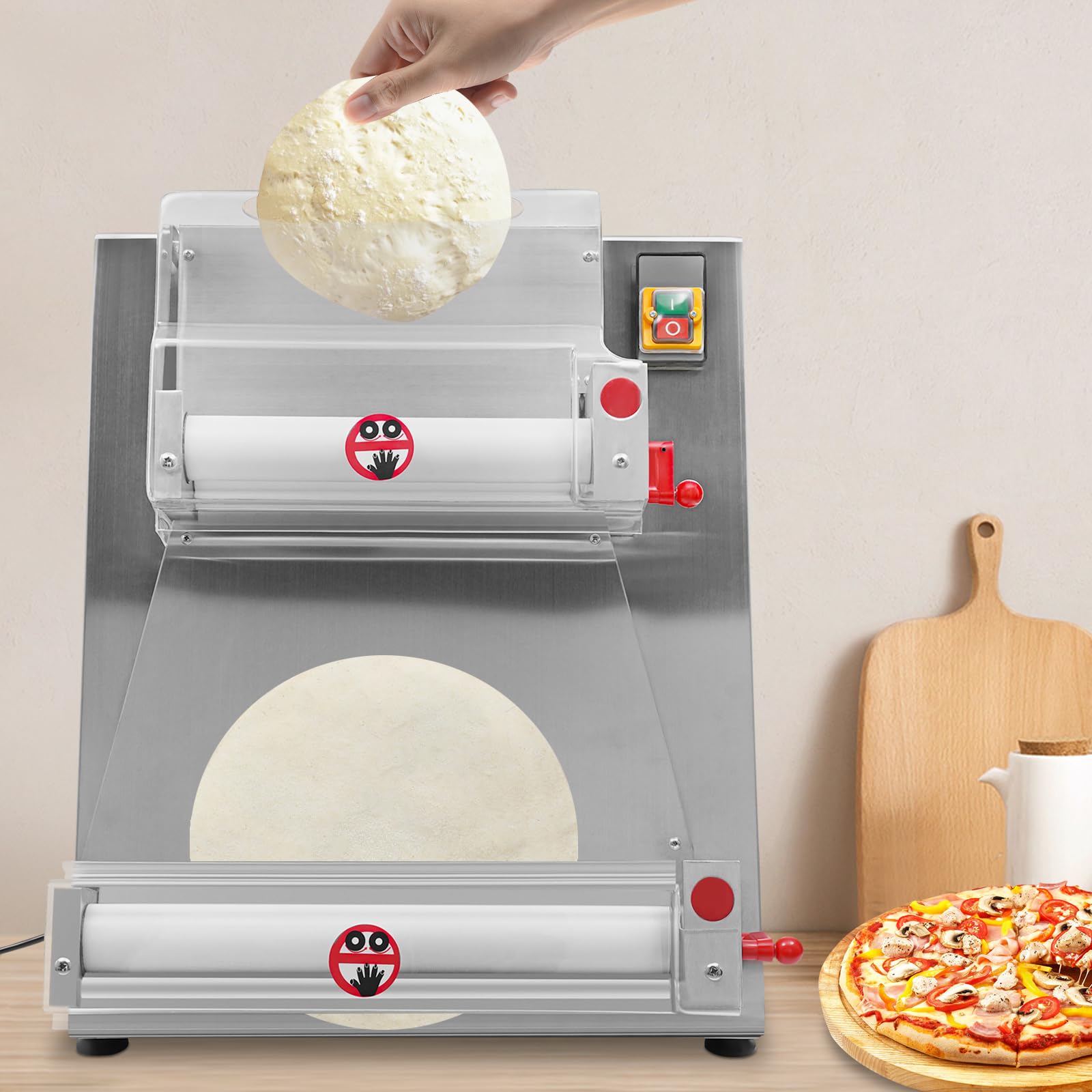 LYNICESHOP Electric Pizza Dough Roller Sheeter - 16