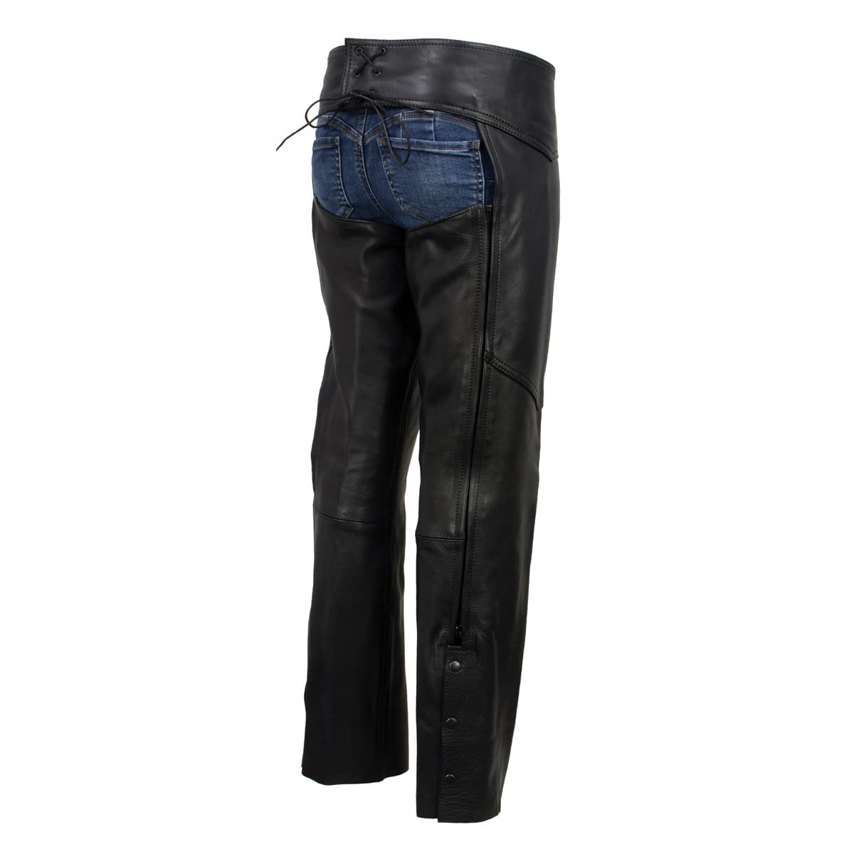 Milwaukee MLCHL5001 Women's Premium Leather Motorcycle Chaps - Black | USA Made | Durable & Comfortable Riding Gear for Harley, Cruiser & Adventure Bikes | Perfect for Long Rides & Motorcycle Events
