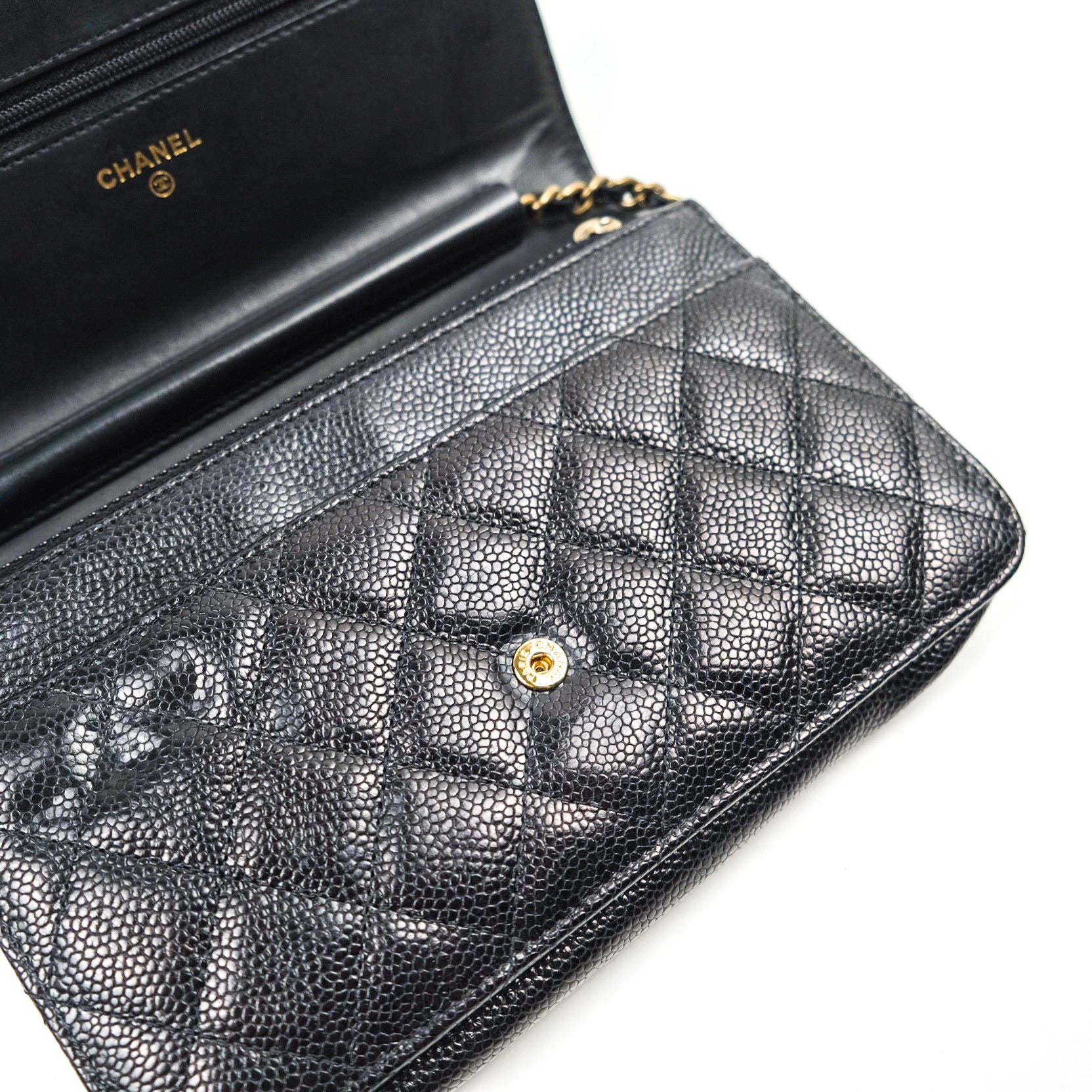 Chanel Boy Wallet on Chain WOC Black Caviar Leather with Gold Hardware - Luxury Crossbody Bag for Women, Perfect for Evening Events & Daily Use