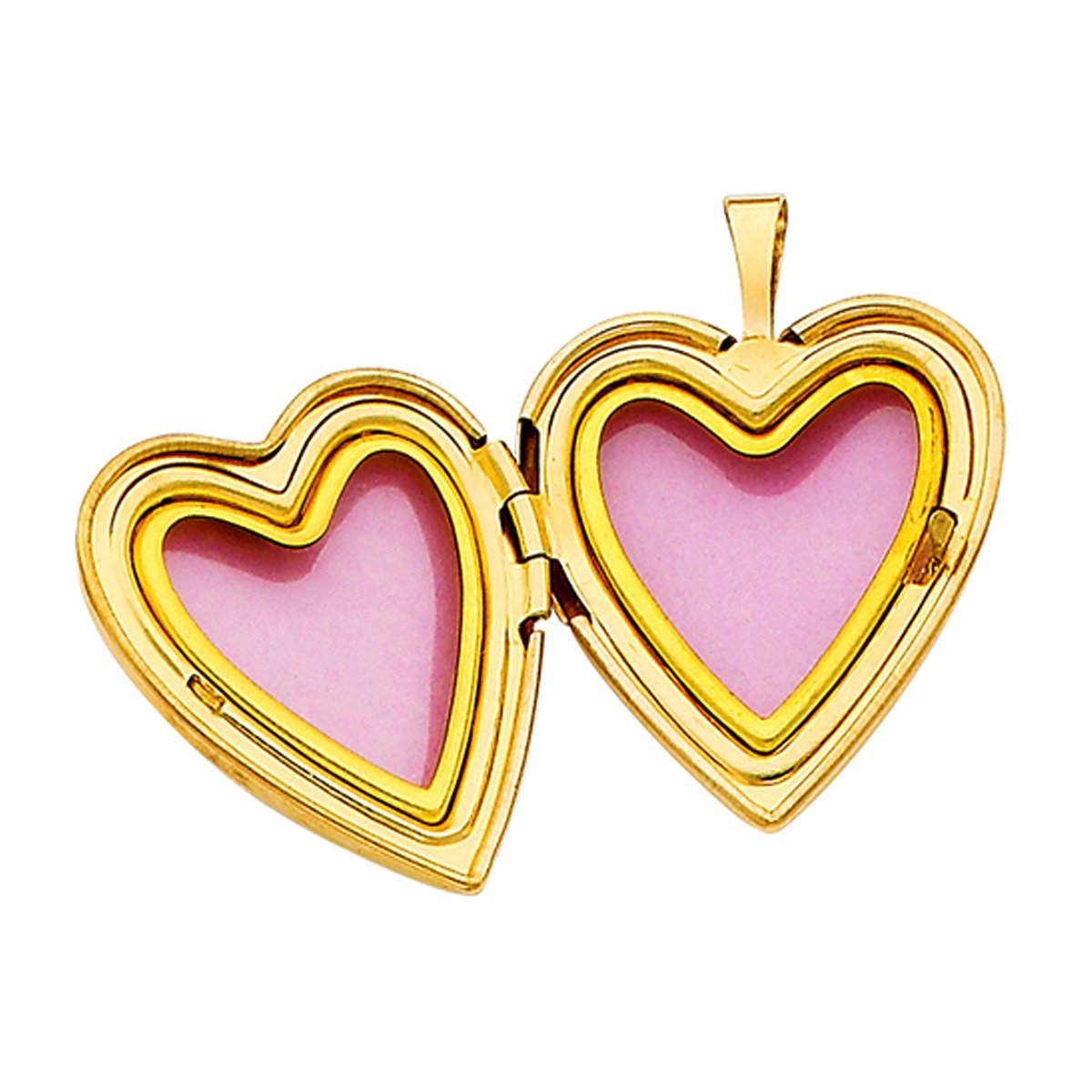 14K Gold Heart Locket Necklace - Engraved I Love You for Valentine's Day Gifts
