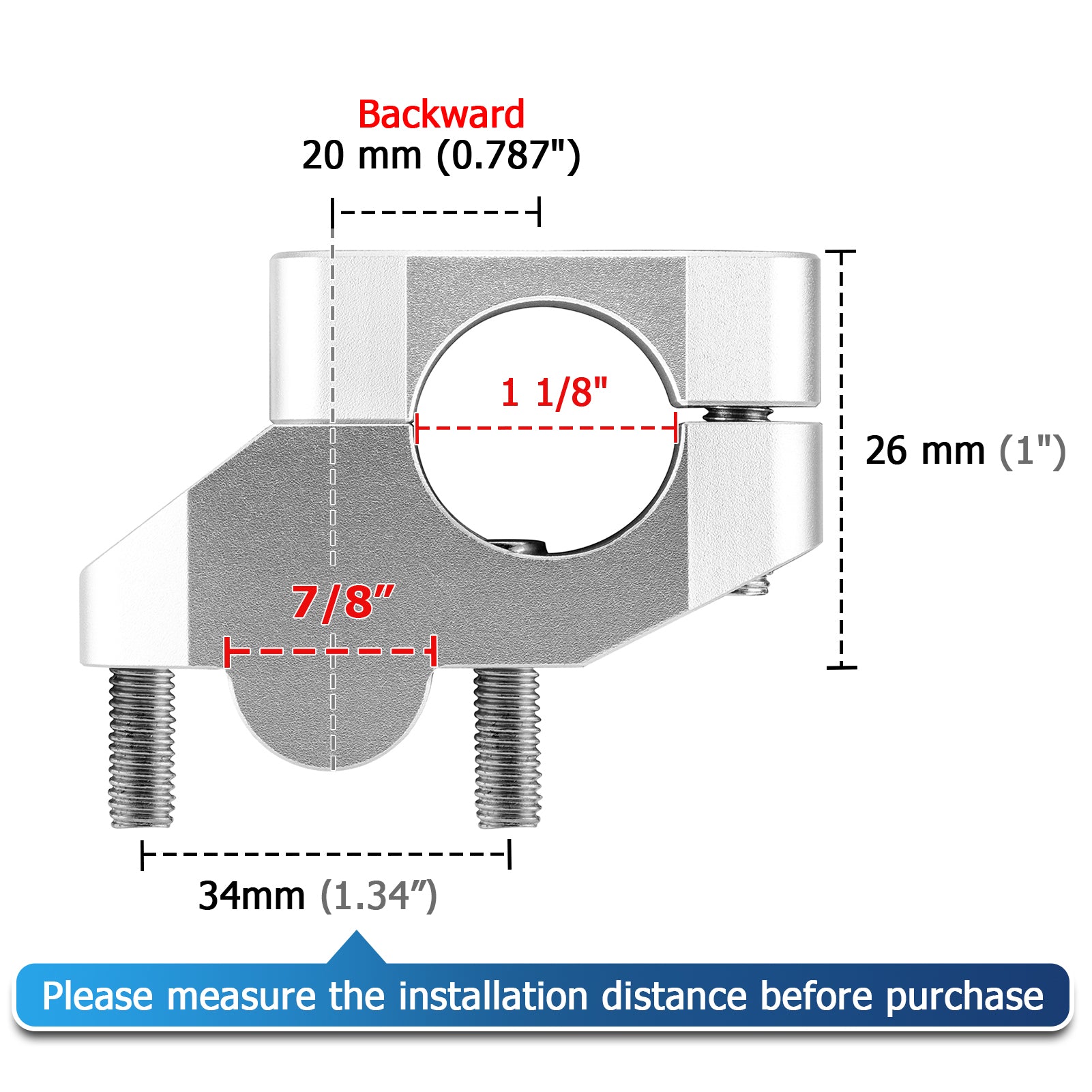 6061-T6 Aluminum Handlebar Riser - Universal Fit for 1-1/8