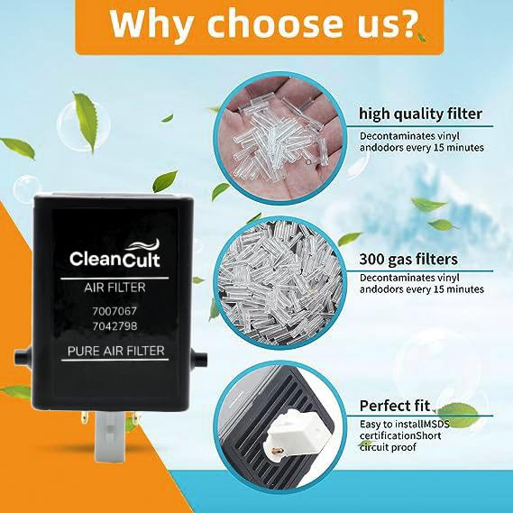 CleanCult Refrigerator Air Purification Cartridge Replacement - Compatible with Zub-Zero (Pack of 2) | 7007076, 7042798 | Eliminates Odors & Improves Air Quality for Fresh Food Storage
