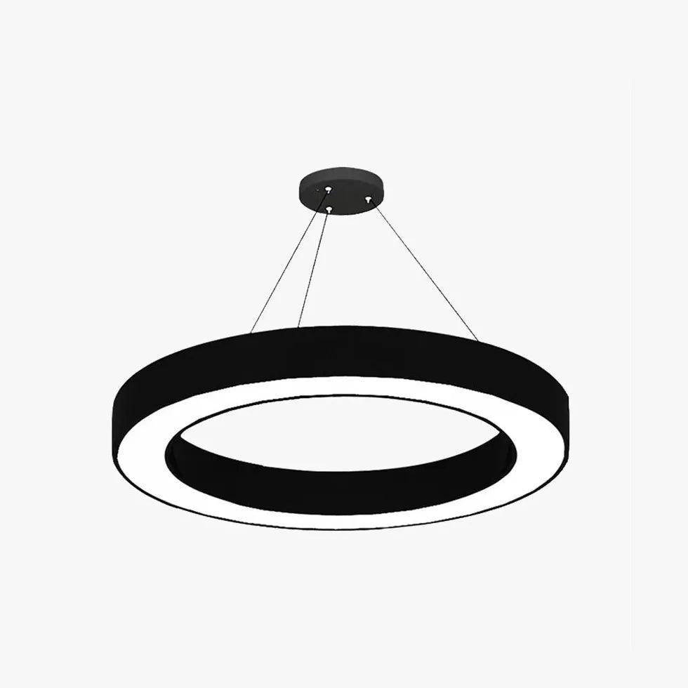 Modern Black LED Ring Pendant Light - Sleek Contemporary Ceiling Lighting for Dining Room, Kitchen, or Living Room Decor