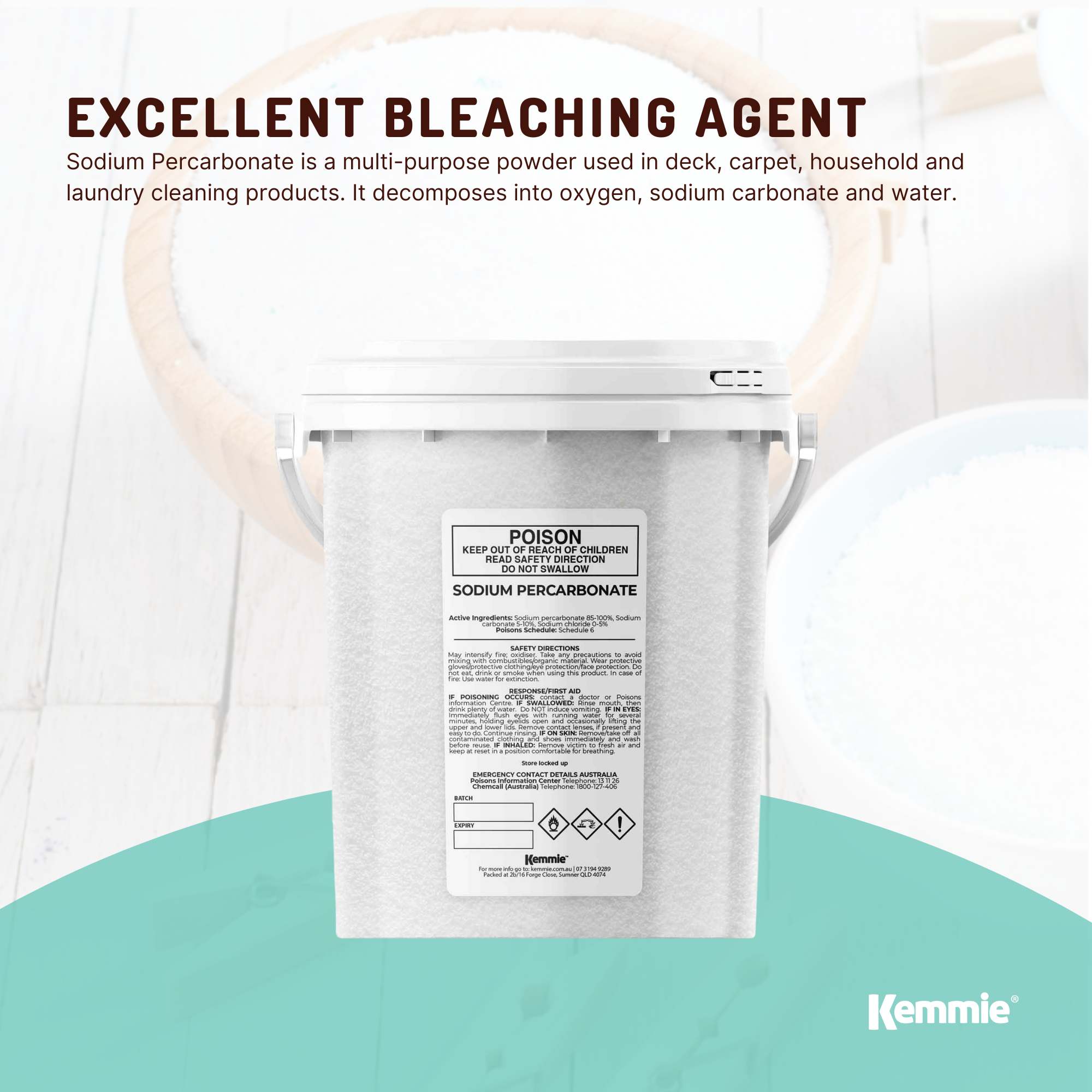 1.3Kg Sodium Percarbonate Tub | Eco-Friendly Laundry Cleaner, Brew Sanitiser & Oxygen Bleach | Stain Remover for Clothes, Home Brewing & Household Cleaning
