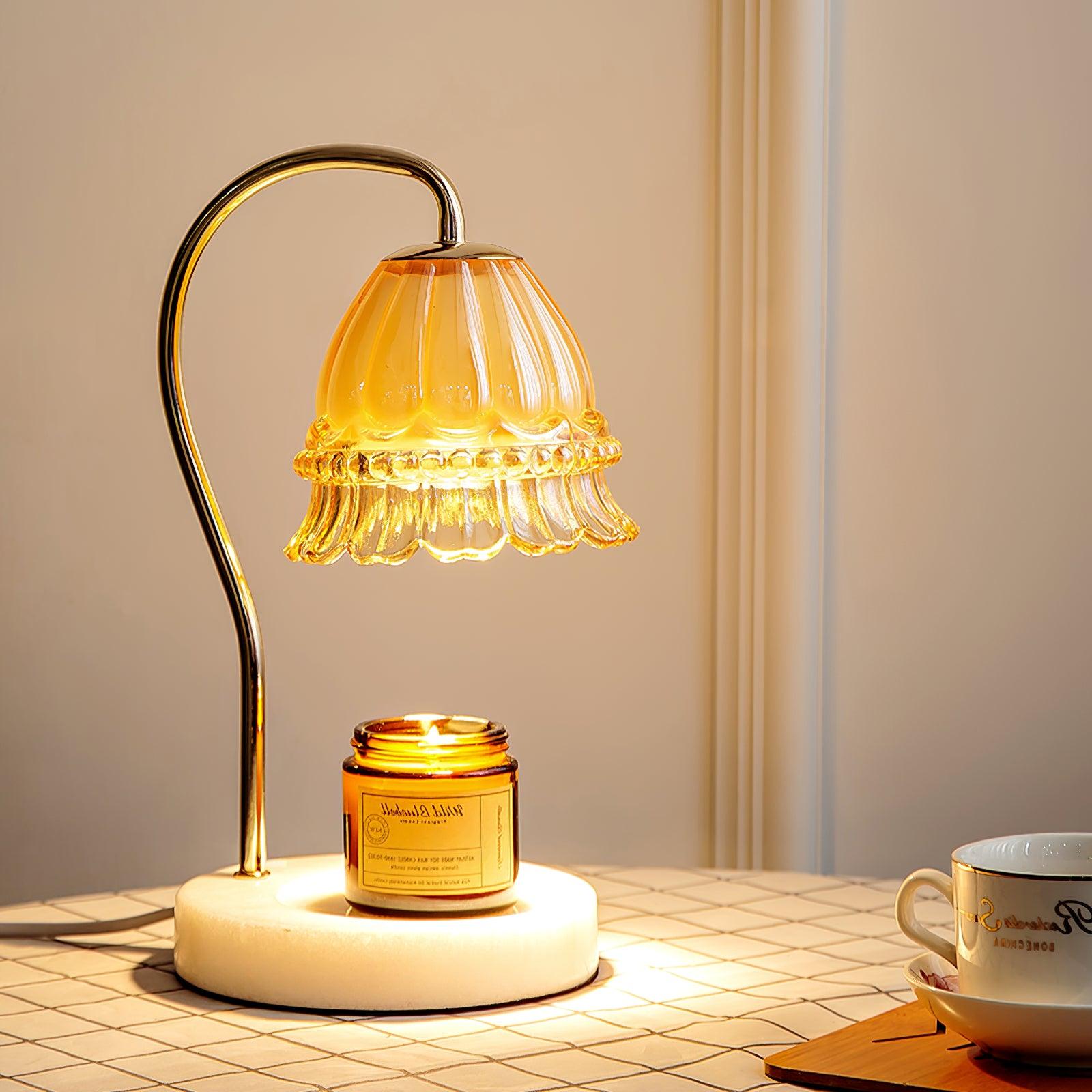 Lily Marble Warmer Table Lamp - Elegant Aromatherapy Diffuser for Home, Office & Spa - Perfect for Relaxation, Meditation & Mood Lighting