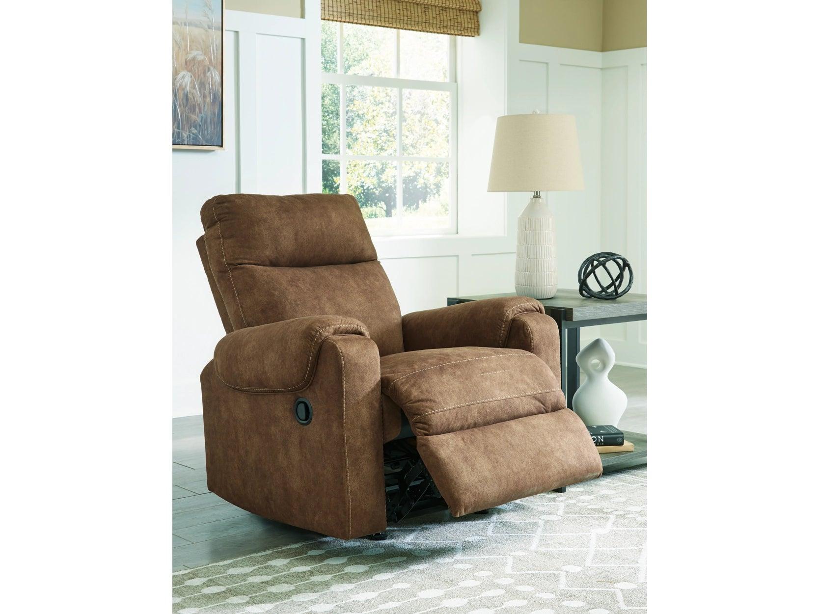 Edenwold Brindle Recliner Chair 1380525 - Comfortable Leather Reclining Armchair for Living Room, Home Theater & Office Relaxation