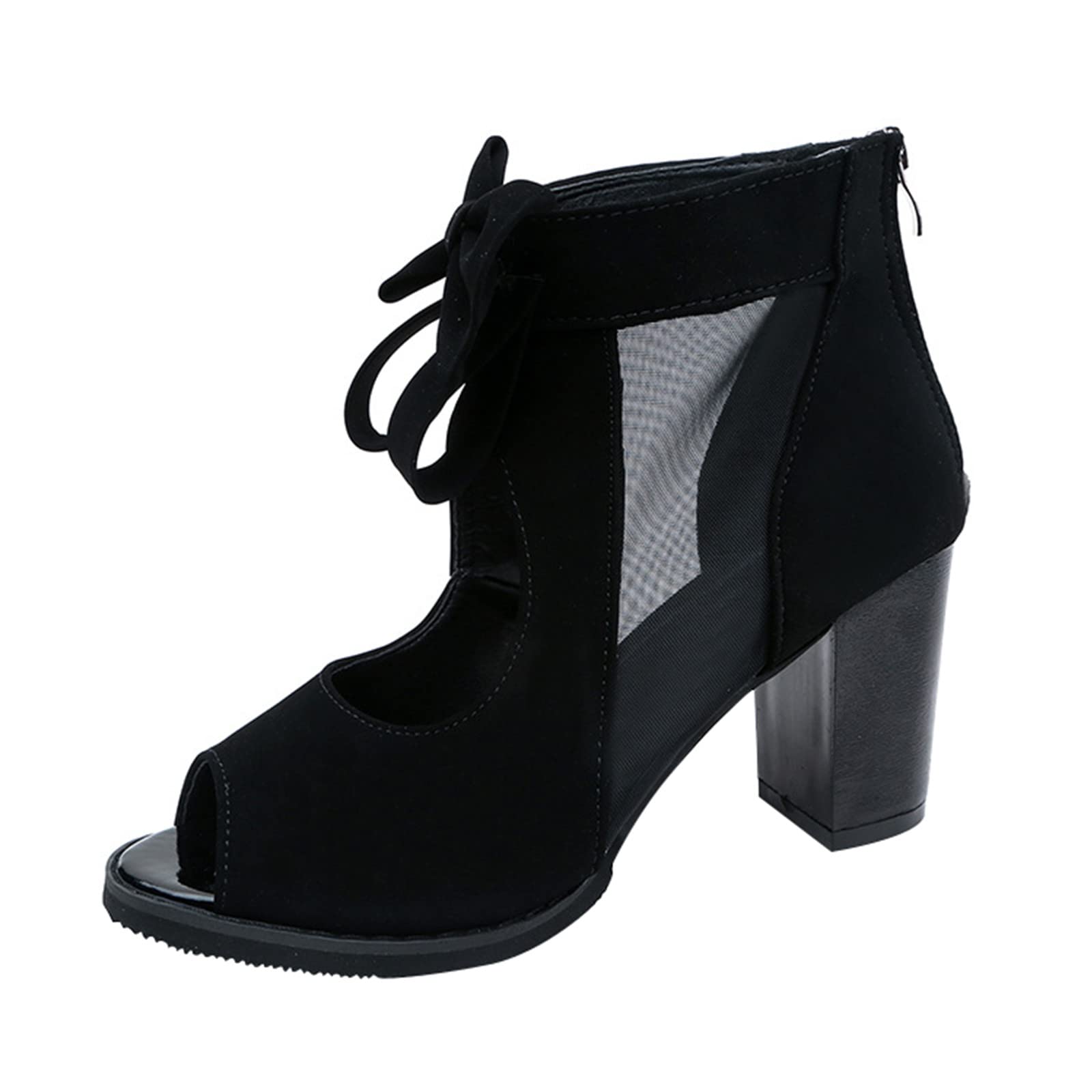 Women's Fashion Summer Mesh High-Heeled Sandals - Breathable Fish Mouth Open Toe Sandals for Women | Perfect for Beach, Party & Casual Outfits