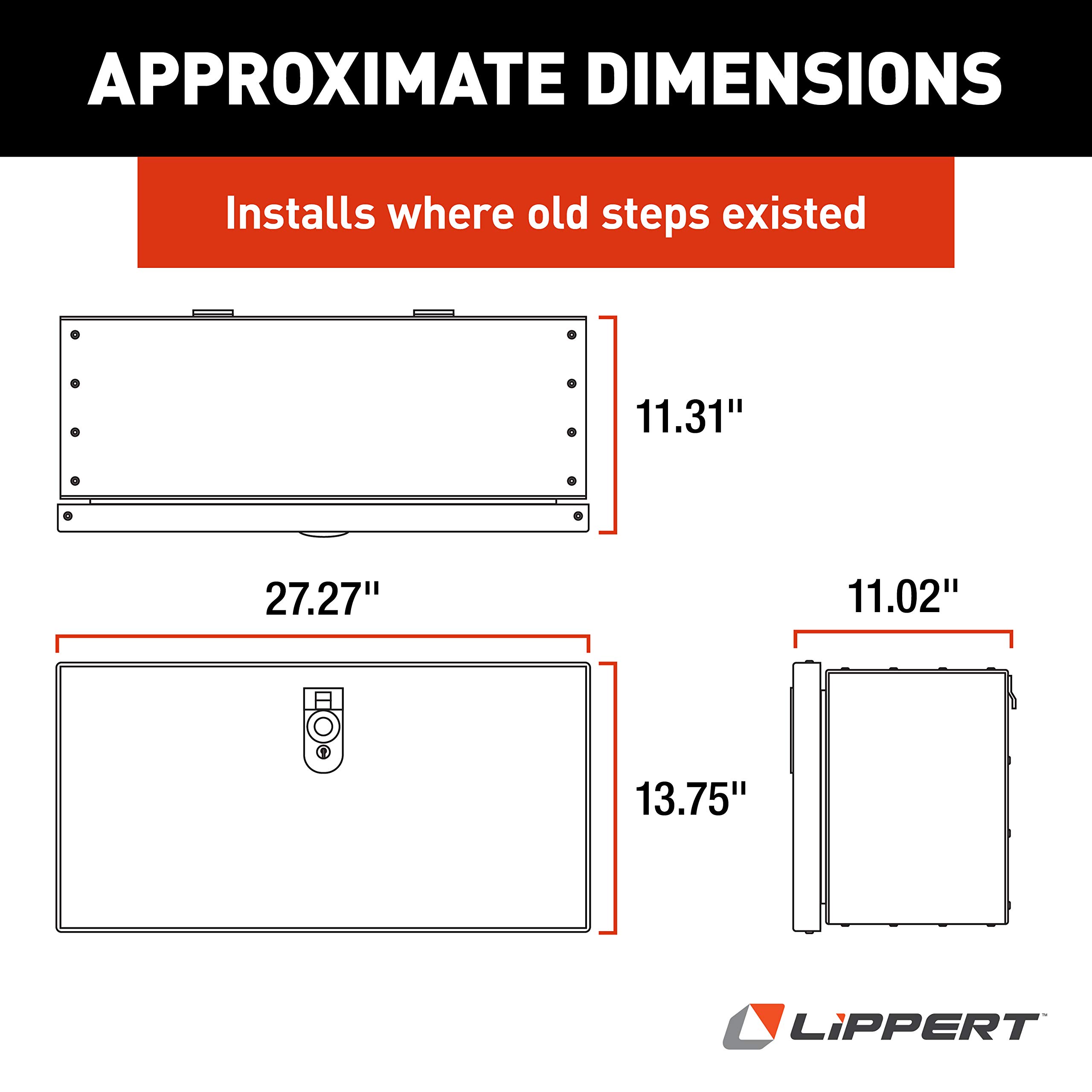 Lippert Components 664640 SolidStep RV Storage Box - Durable Plastic Organizer for Camping Gear, Tools & Outdoor Accessories - Perfect for RVs, Trailers & Motorhomes