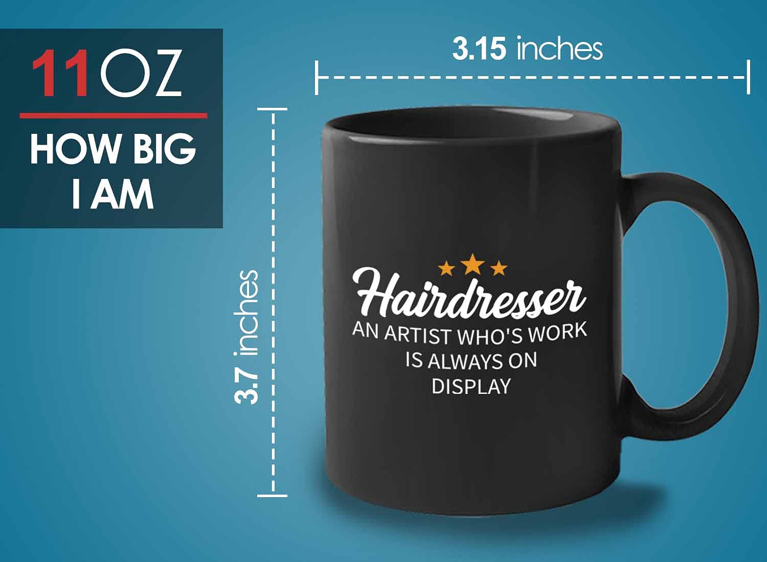 Bubble Hugs Barber Coffee Mug 11 oz Black - Perfect Gift for Hairdressers, Stylists & Beauty Professionals - Great for Coffee Breaks at Hair Salons & Barber Shops