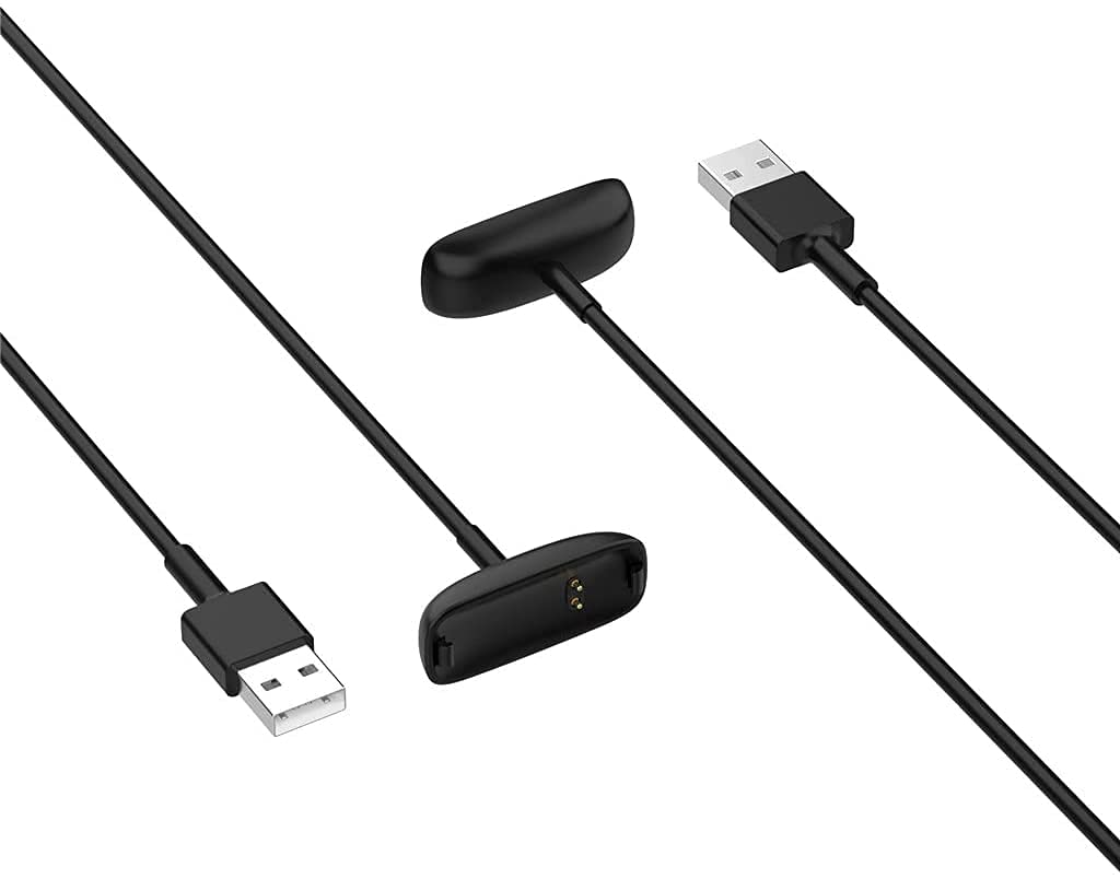Fitbit Luxe Charger Replacement - 2 Pack USB Charging Cable for Fitbit Luxe Fitness Tracker - Black (Perfect for Home, Office & Travel Use)