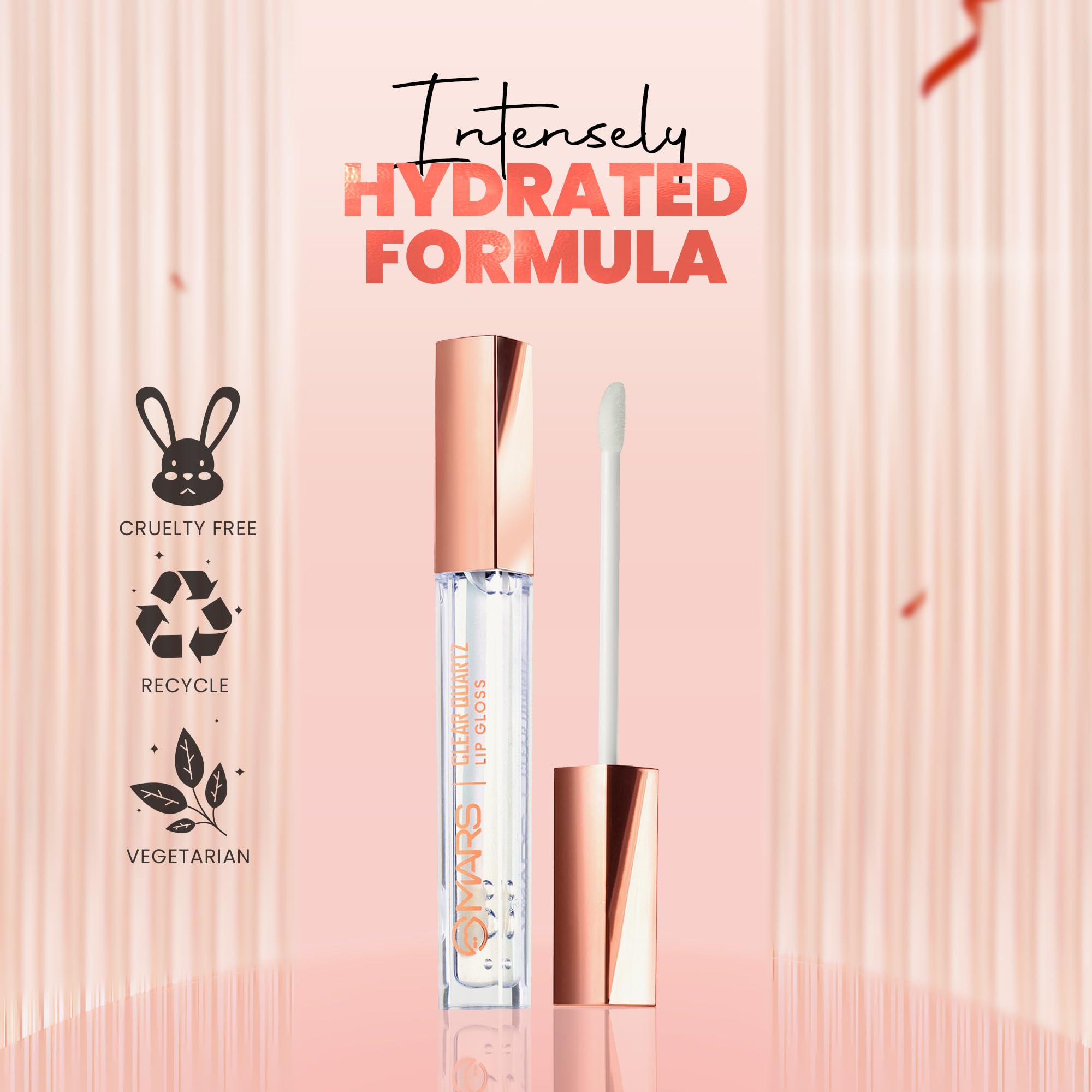 MARS Clear Quartz Lip Gloss for Women - Hydrating High Shine Lip Gloss, Lightweight & Non-Sticky Formula (3.0ml) | Perfect for Daily Wear, Date Night & Special Occasions