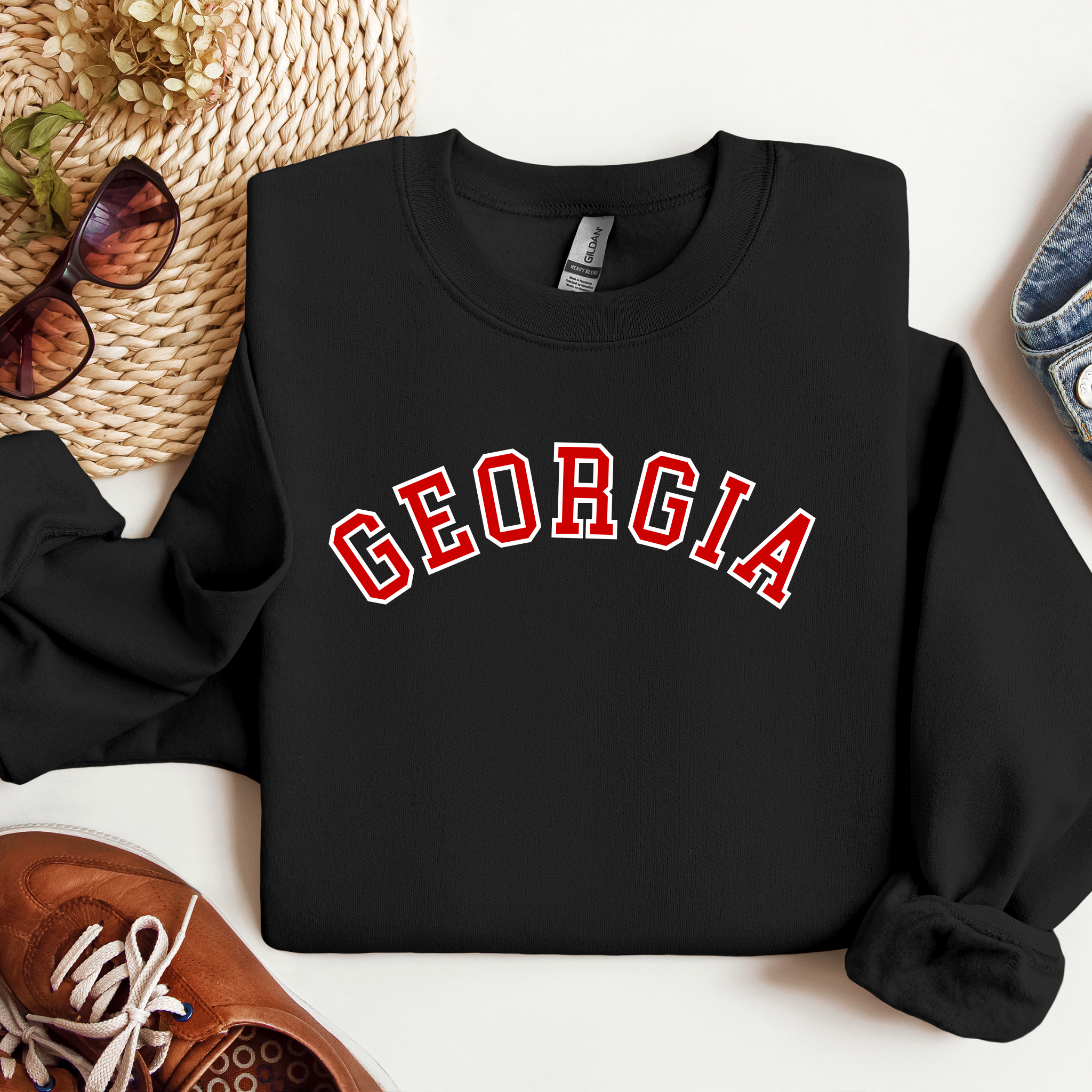 Georgia Arched Sweatshirt for Women - Soft Cotton Pullover Hoodie with Stylish Arch Design, Perfect for Casual Wear, Lounge & Street Fashion | Black
