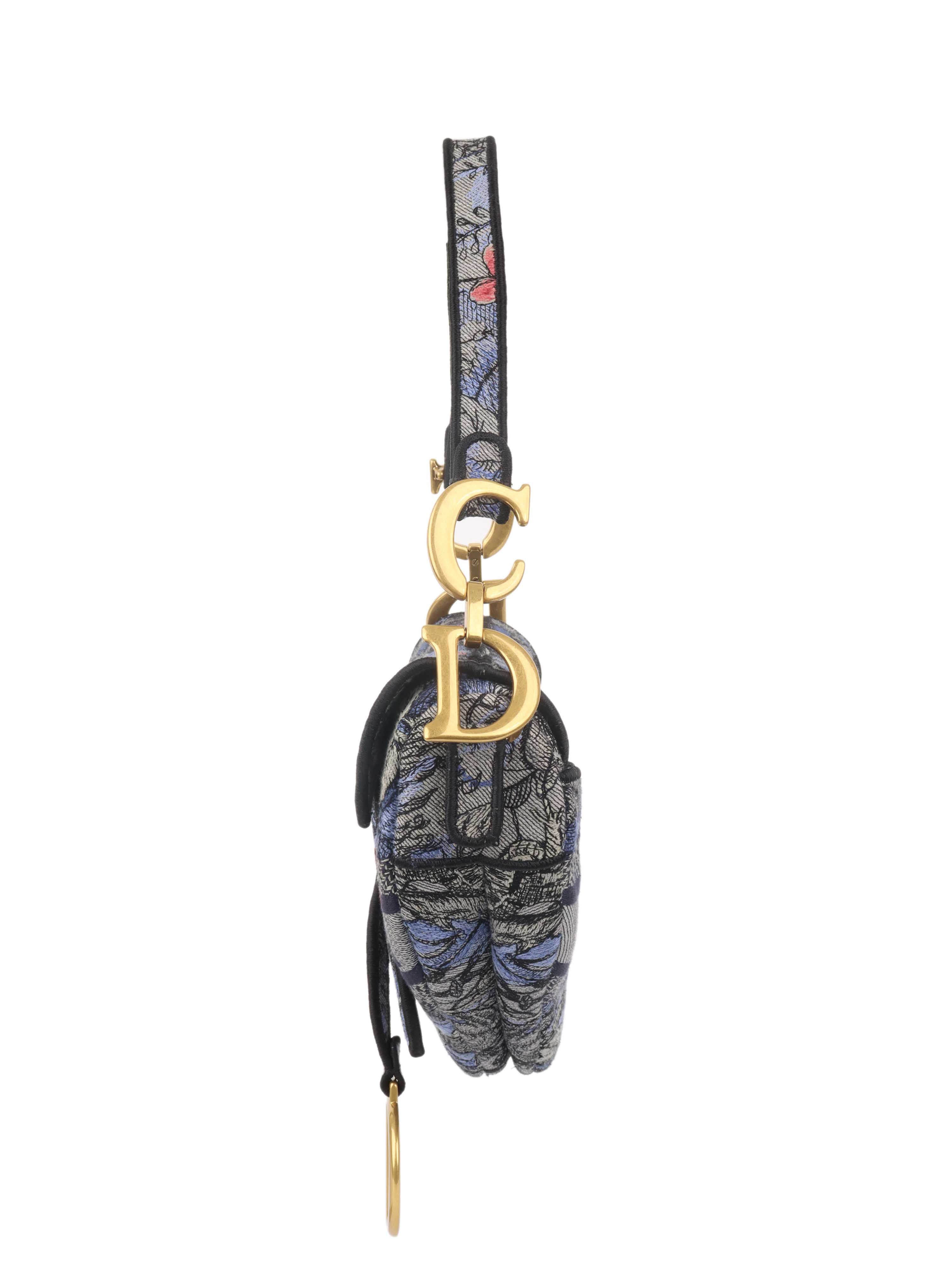 Dior Blue Jardin Saddle Bag - Luxury Designer Handbag for Women | Perfect for Parties, Date Nights & Special Occasions