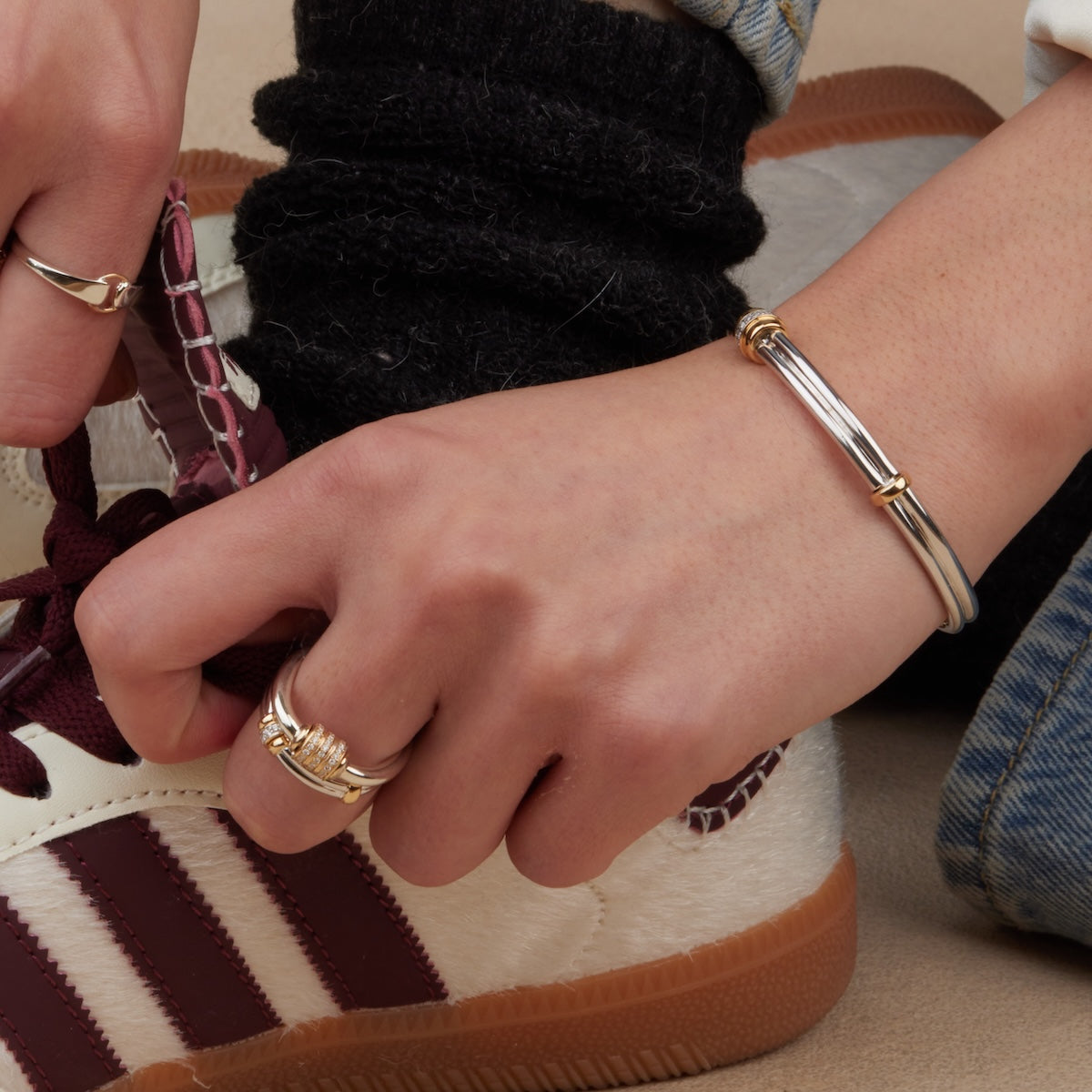 Golden Arc Bracelet for Women - Elegant 14K Gold Plated Bangle - Perfect for Parties, Weddings & Everyday Wear