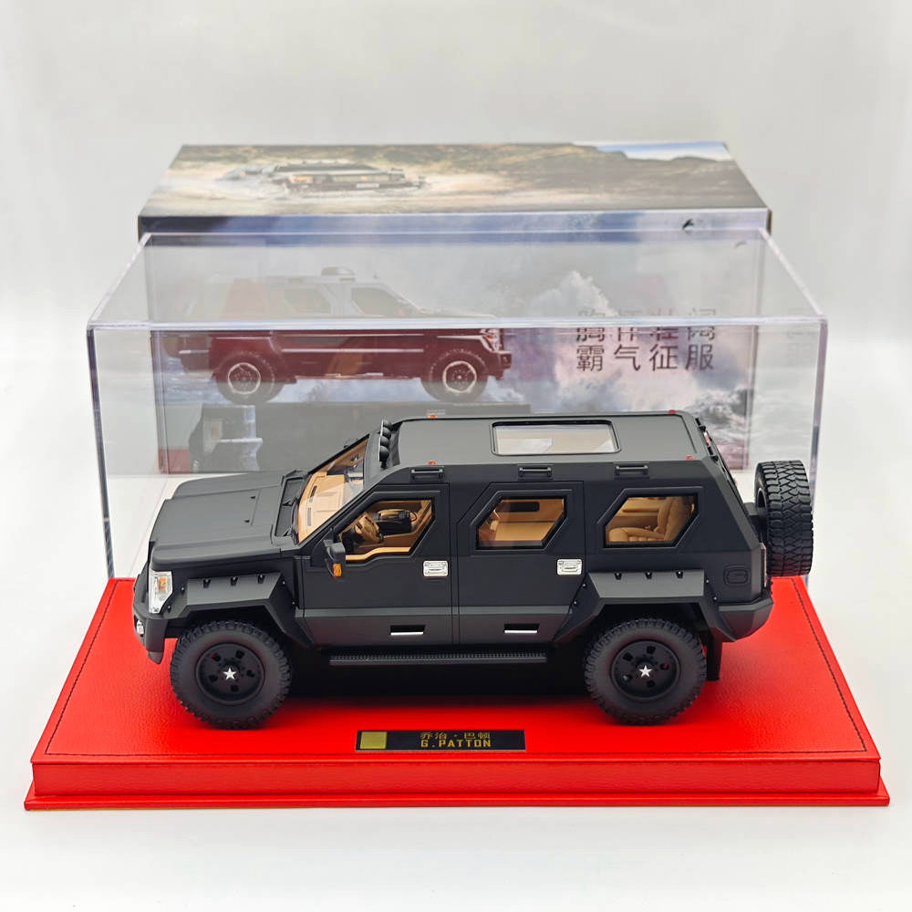 1/18 Scale George S. Patton SUV Off-Road Black Resin Car Model - Limited Edition Collectible Military Vehicle Gift for Men, Display & Home Decor, WWII History Enthusiasts