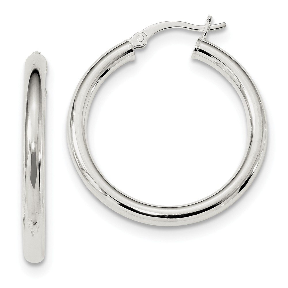 Styling Sterling Silver Polished Hoop Earrings for Women - Classic & Elegant Jewelry for Everyday Wear, Parties & Special Occasions