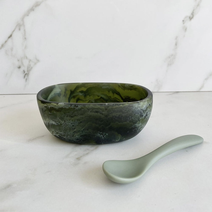Paola Valle Oval Bowl with Spoon - Handmade Ceramic Serving Bowl for Soup, Salad & Dessert - Perfect for Dining, Entertaining & Home Decor