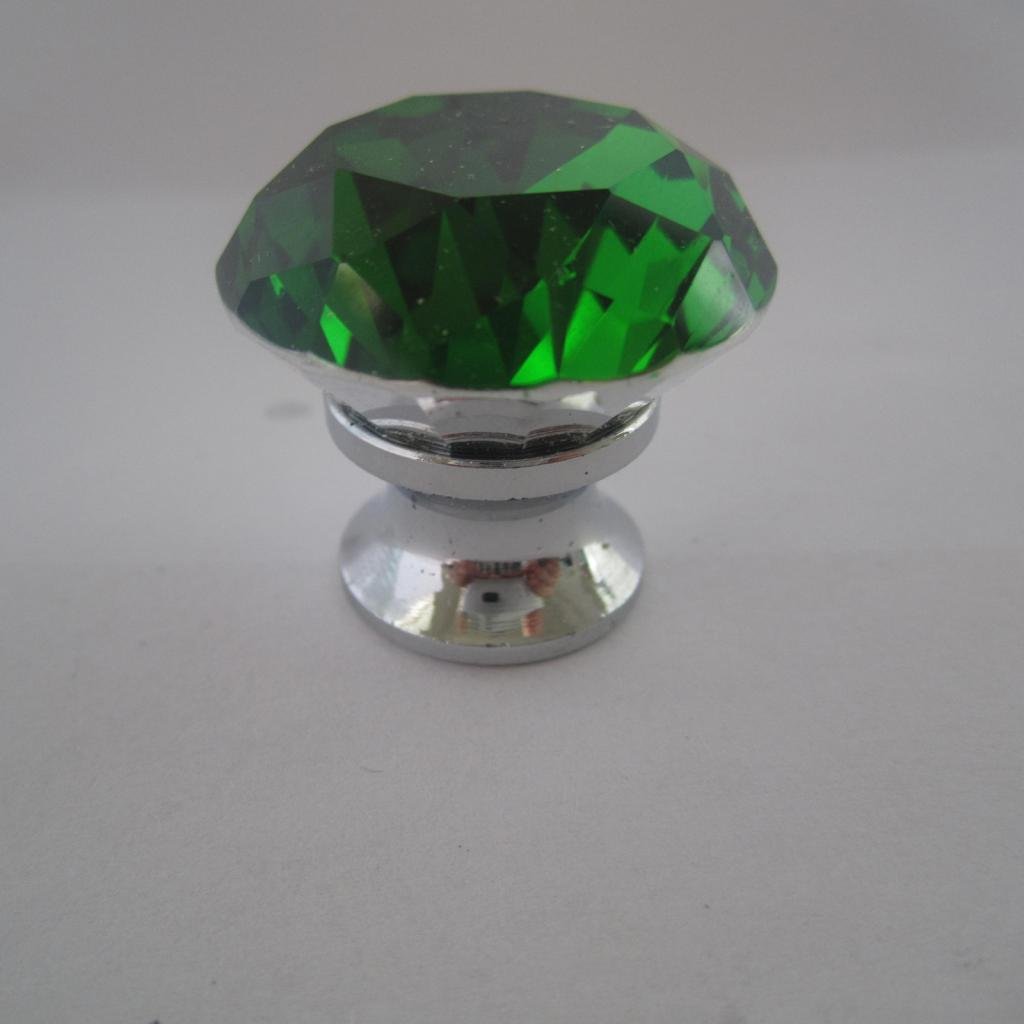 30mm Crystal Glass Cabinet Knobs - Pack of 8, Green Dresser Drawer Pull Handles for Wardrobe, Closet & Furniture - Elegant Home Decor Upgrade