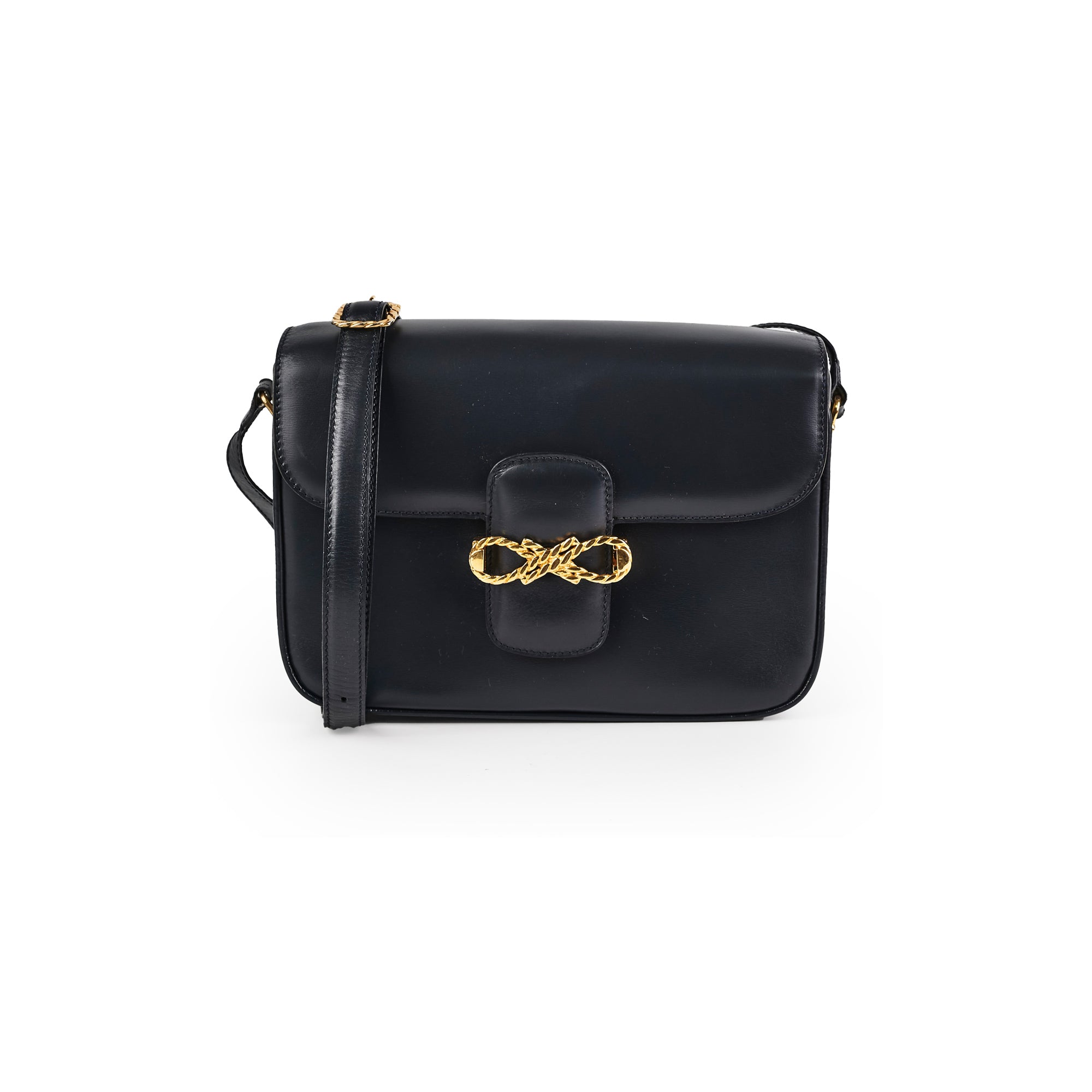 Vintage Celine Navy Box Bag - Classic Leather Crossbody Handbag for Women | Perfect for Work, Travel & Evening Events