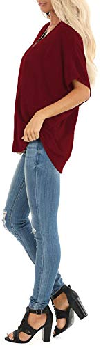 Women's Summer Dolman Sleeve V-Neck Casual T-Shirt - Breathable Comfort Top for Everyday Wear, Beach Outings & Weekend Relaxation