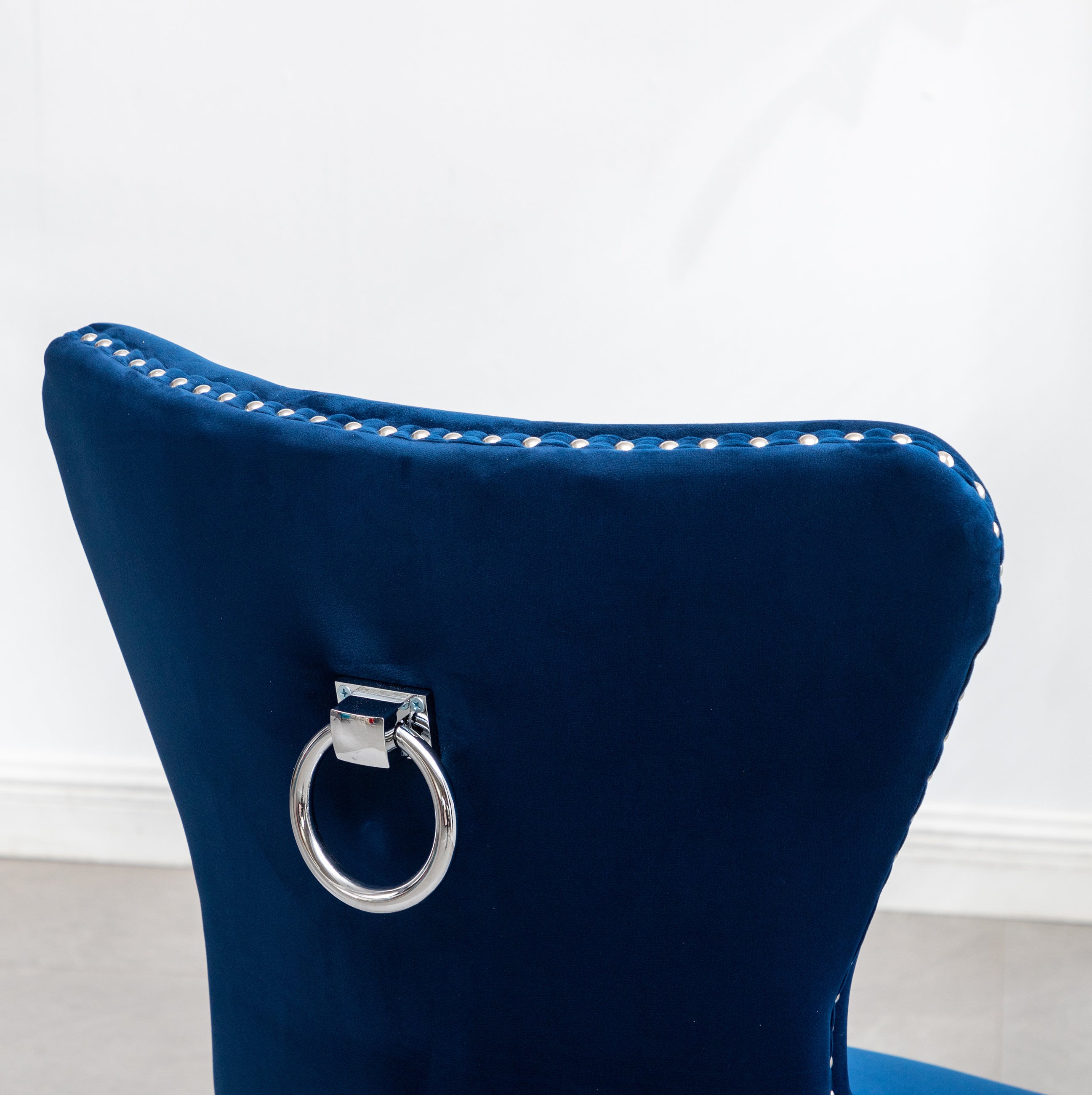 Montura Contemporary Tufted Velvet Accent Chairs with Nailhead Trim - Set of 2 Blue Velvet Lounge Chairs for Living Room, Bedroom & Office Decor