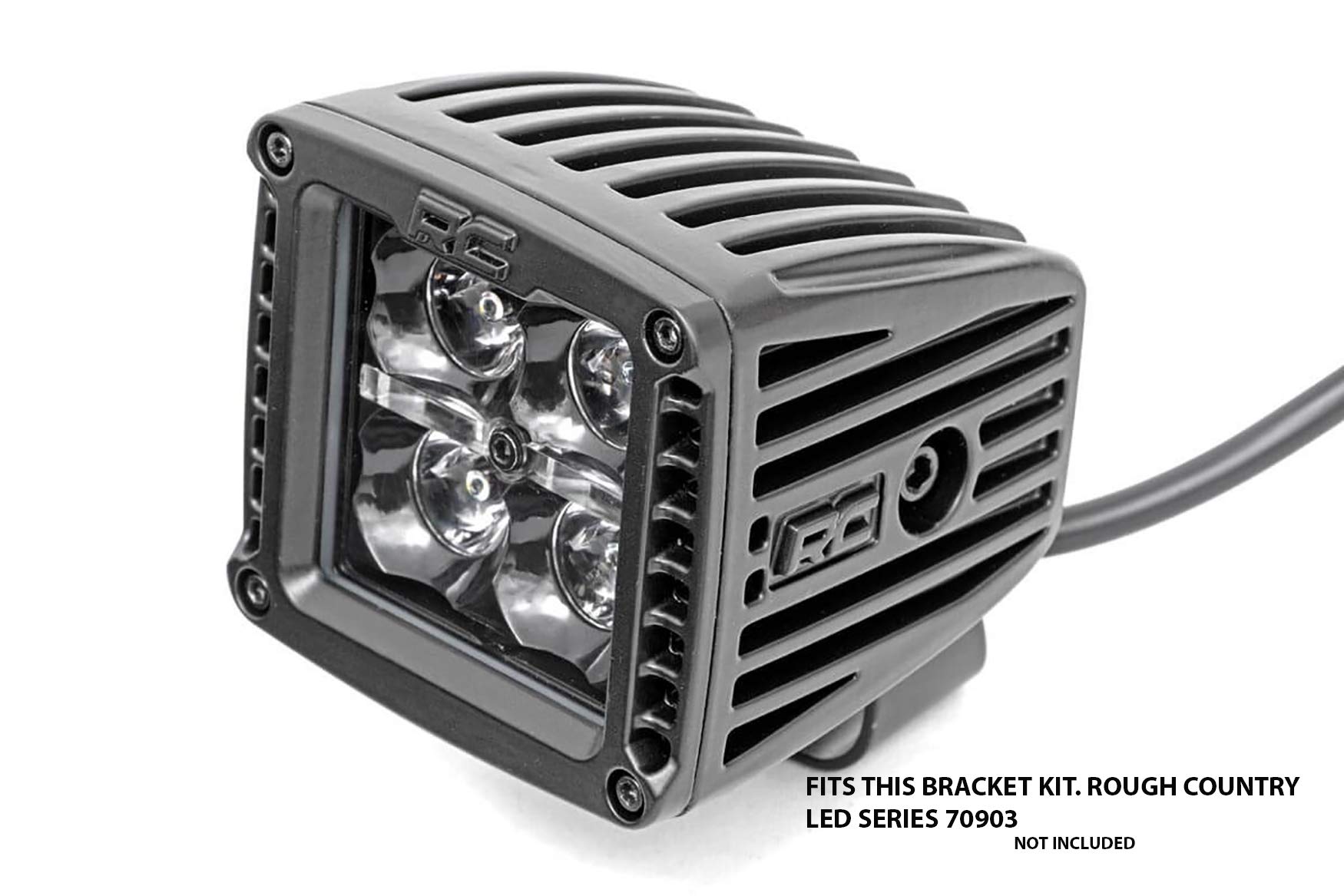 Rough Country Lower Windshield LED Light Brackets for 1997-2006 Jeep Wrangler TJ (Model 70043) - Off-Road & Night Driving Accessories