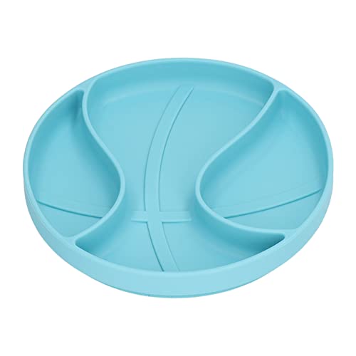 BPA-Free Silicone Baby Suction Plates with Divided Sections - Non-Slip Toddler Feeding Dish in Blue | Perfect for Highchair, Travel & Mess-Free Meals