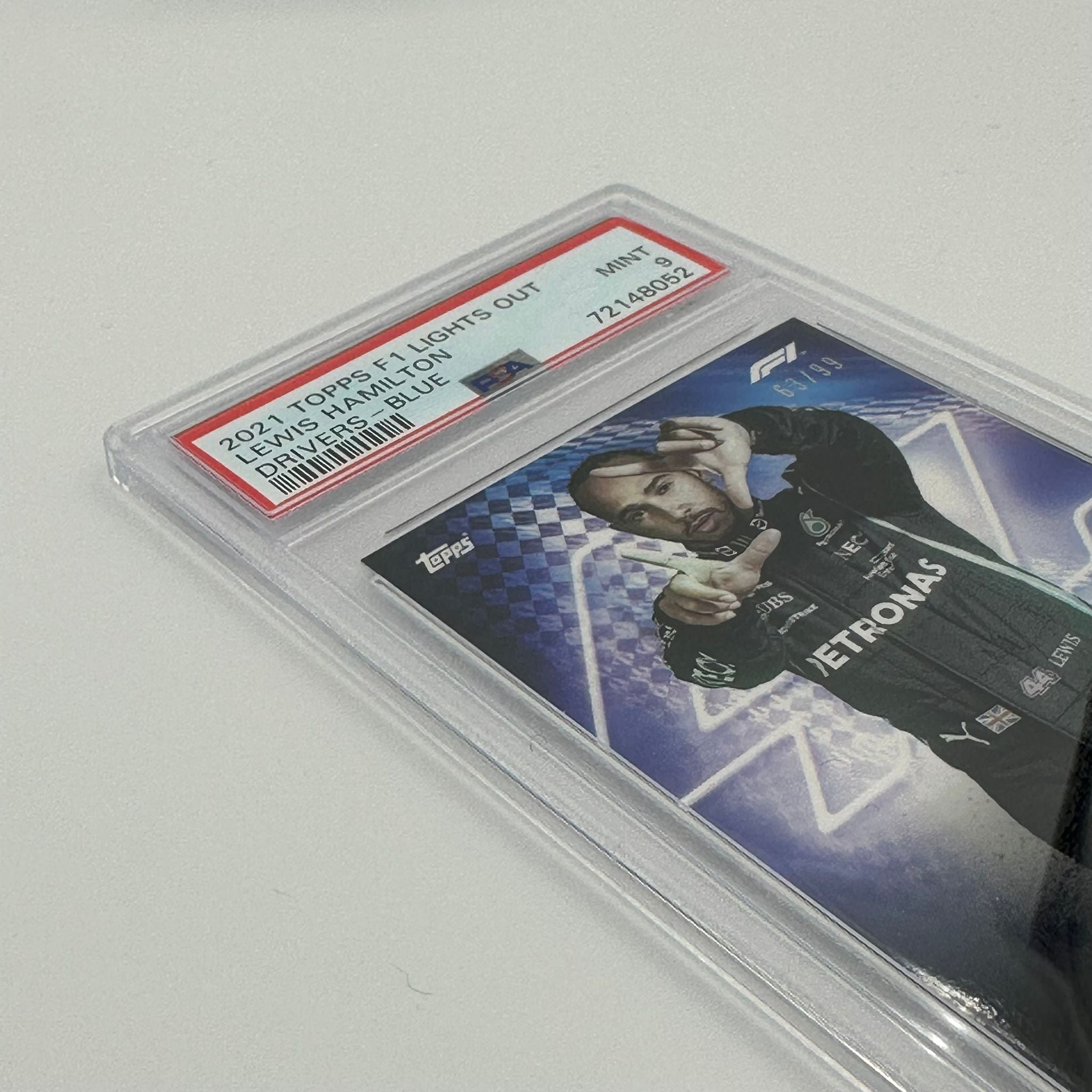 PSA 9 Graded 63/99 Lewis Hamilton Blue Parallel Racing Card - Perfect for Collectors, Fans & Sports Memorabilia Displays