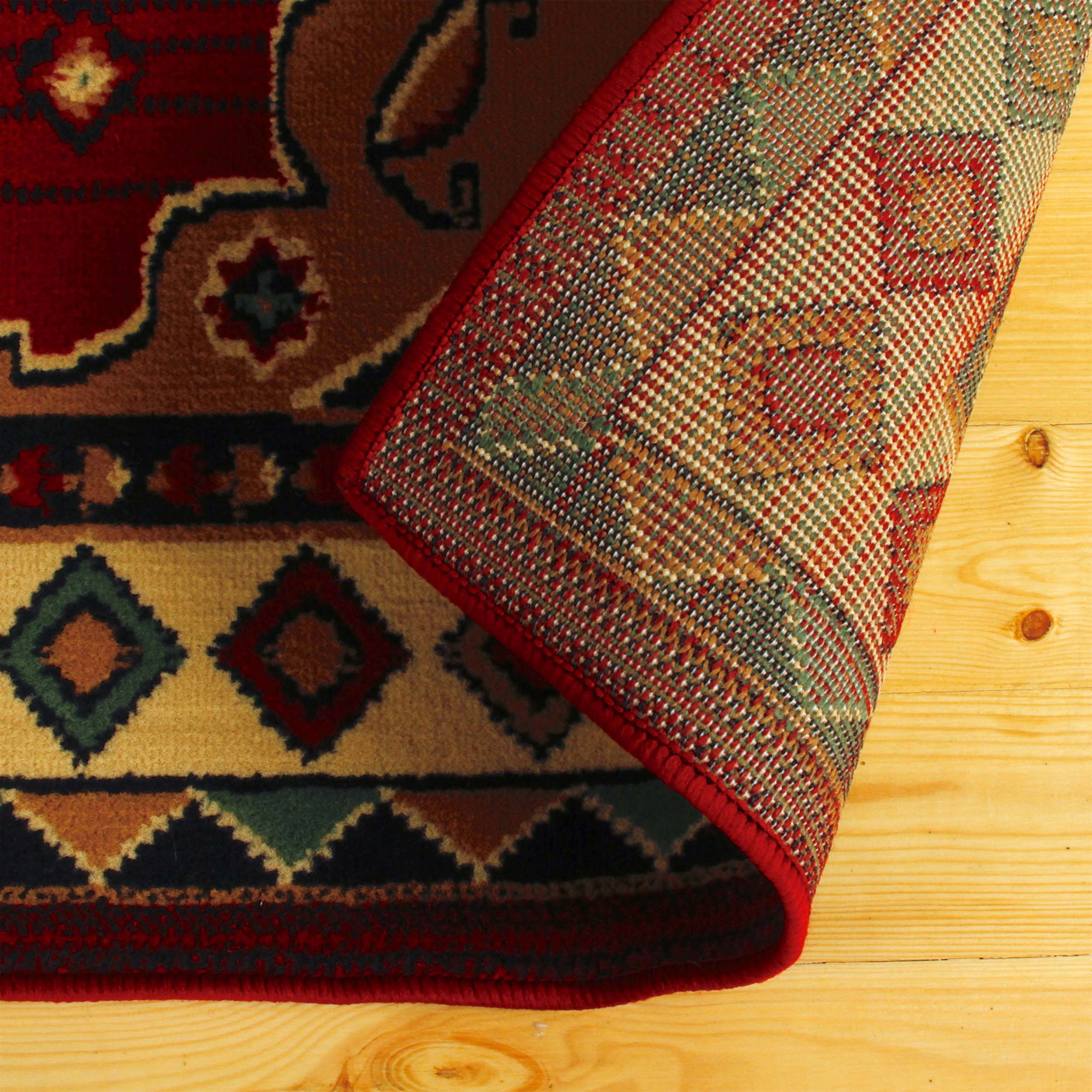 Aztec Southwestern Medallion Geometric Diamond Ikat Indoor Area Rug - Non-Slip Boho Chic Living Room Carpet for Bedroom, Dorm & Home Decor