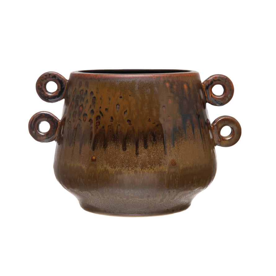Premium Stoneware Cooking Pot with Ergonomic Handles - Durable & Heat-Resistant for Soups, Stews, and Slow Cooking