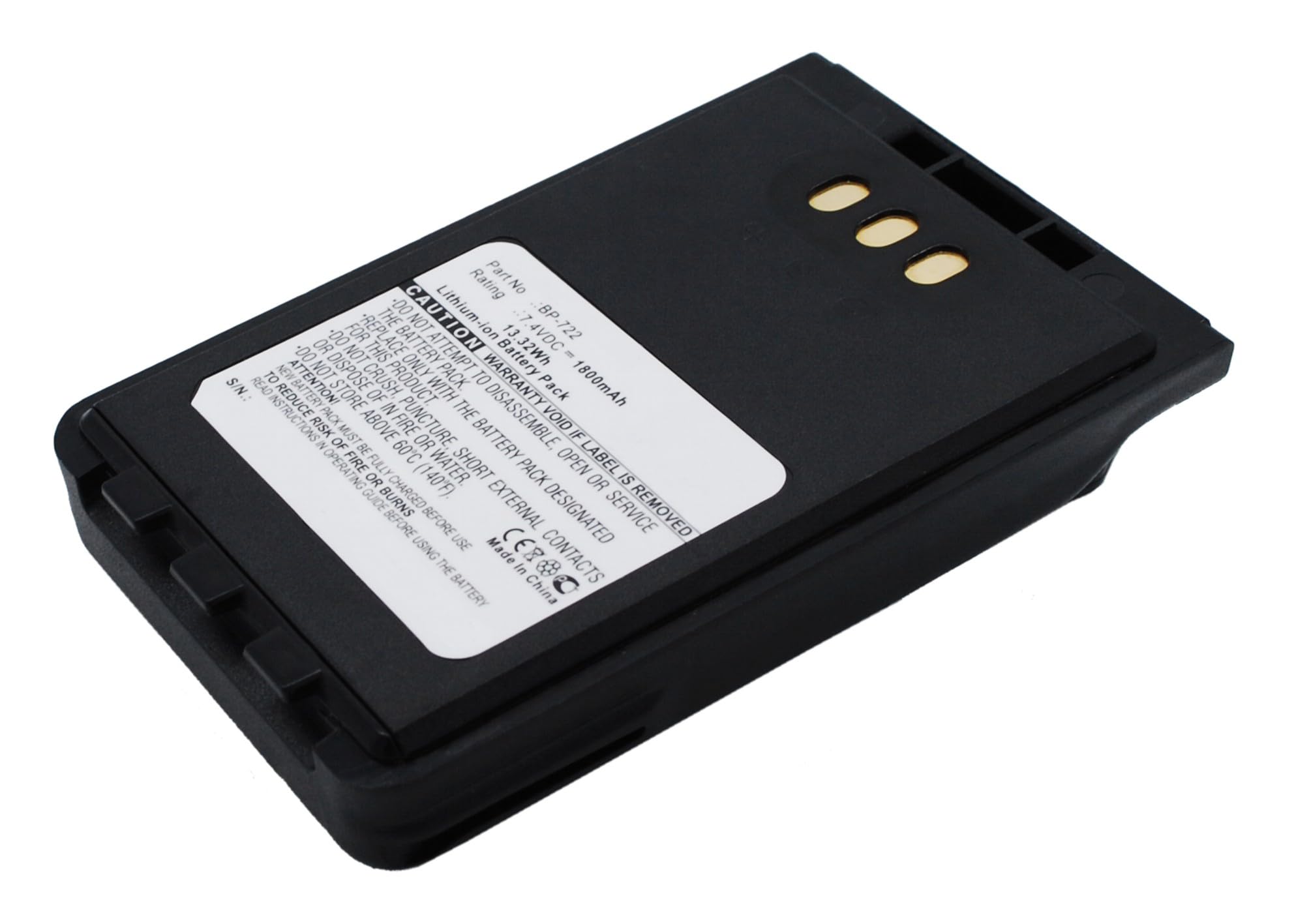 Synergy Digital 2-Way Radio Battery - Li-ion 7.4V 1800mAh Replacement for Icom BP-722 | Compatible with Icom 2-Way Radios | Perfect for Outdoor Adventures, Construction Sites & Emergency Communication