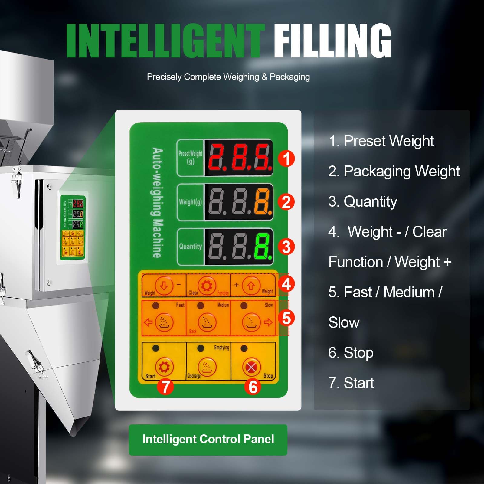 10-999g Automatic Stainless Steel Weighing Filling Machine for Tea, Seeds & Grains - Precise Bottle & Bag Filler for Home, Commercial & Industrial Use
