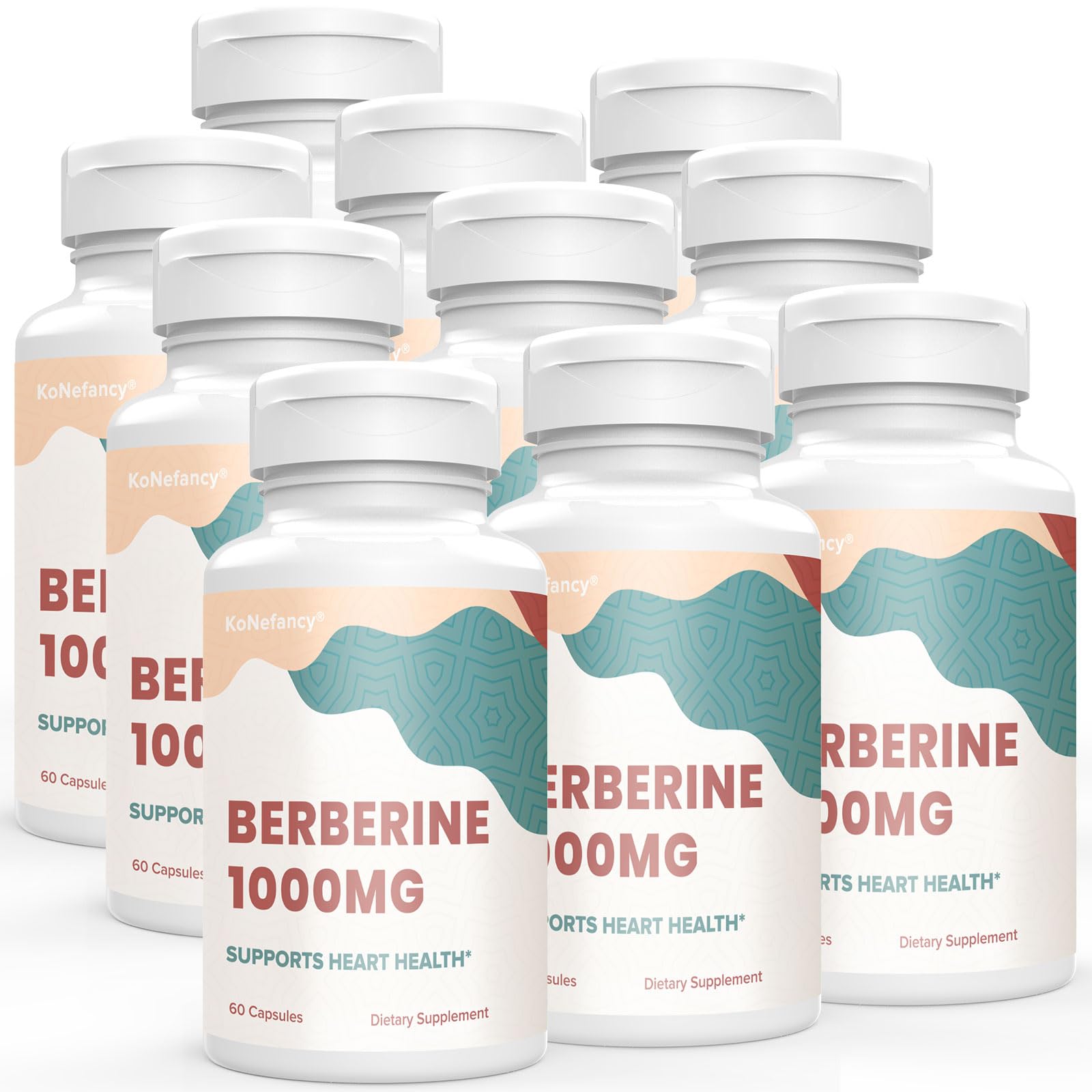 Premium Berberine HCL 1000mg Supplement with Silymarin Complex - High Absorption Vegan Capsules for Cardiovascular & Blood Sugar Support - 60 Count (Pack of 10) for Daily Wellness & Natural Health Maintenance