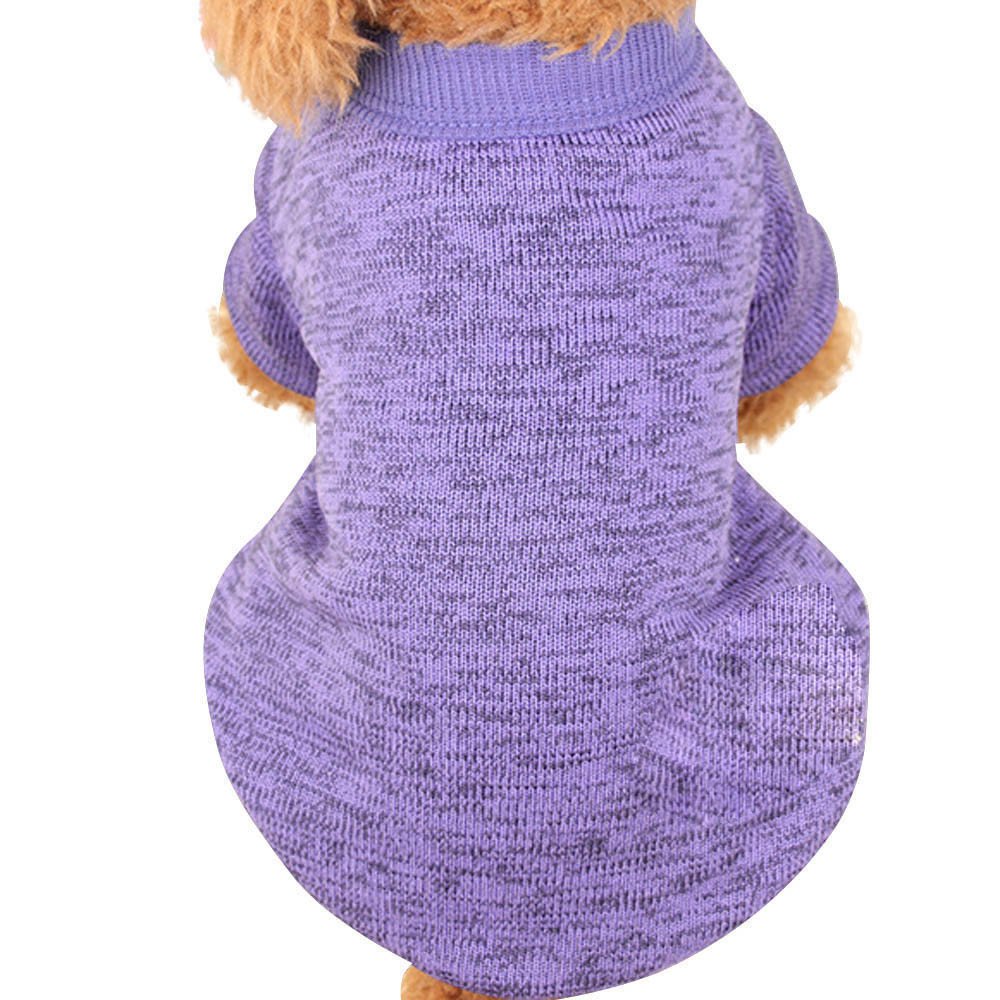 Purple Fleece Dog Sweater for Small to Medium Dogs - Warm Puppy Sweater Winter Clothes for Cold Weather - Cozy Pet Apparel for Indoor & Outdoor Use