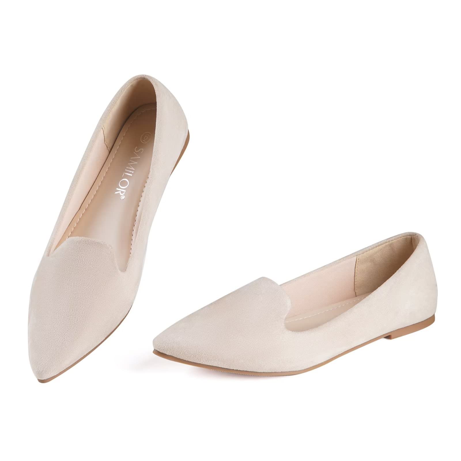 Samilor Women's Comfortable Slip-On Flats - Elegant Round Toe Bow Ballet Shoes for Work, Travel & Everyday Wear