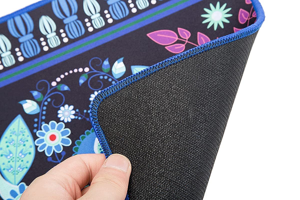 LIKEYOU Blue Floral Computer Mouse Pad - Non-Slip Gaming & Office Desk Mat for PC Laptop - Perfect for Work, Gaming, and Home Office Use