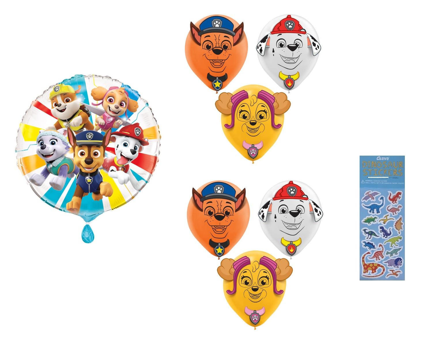 Paw Patrol Birthday Party Decorations Set - 1 Mylar Balloon & 6 Printed Latex Balloons with Party Accessories | Perfect for Kids Birthday Party, Baby Shower & Themed Celebrations