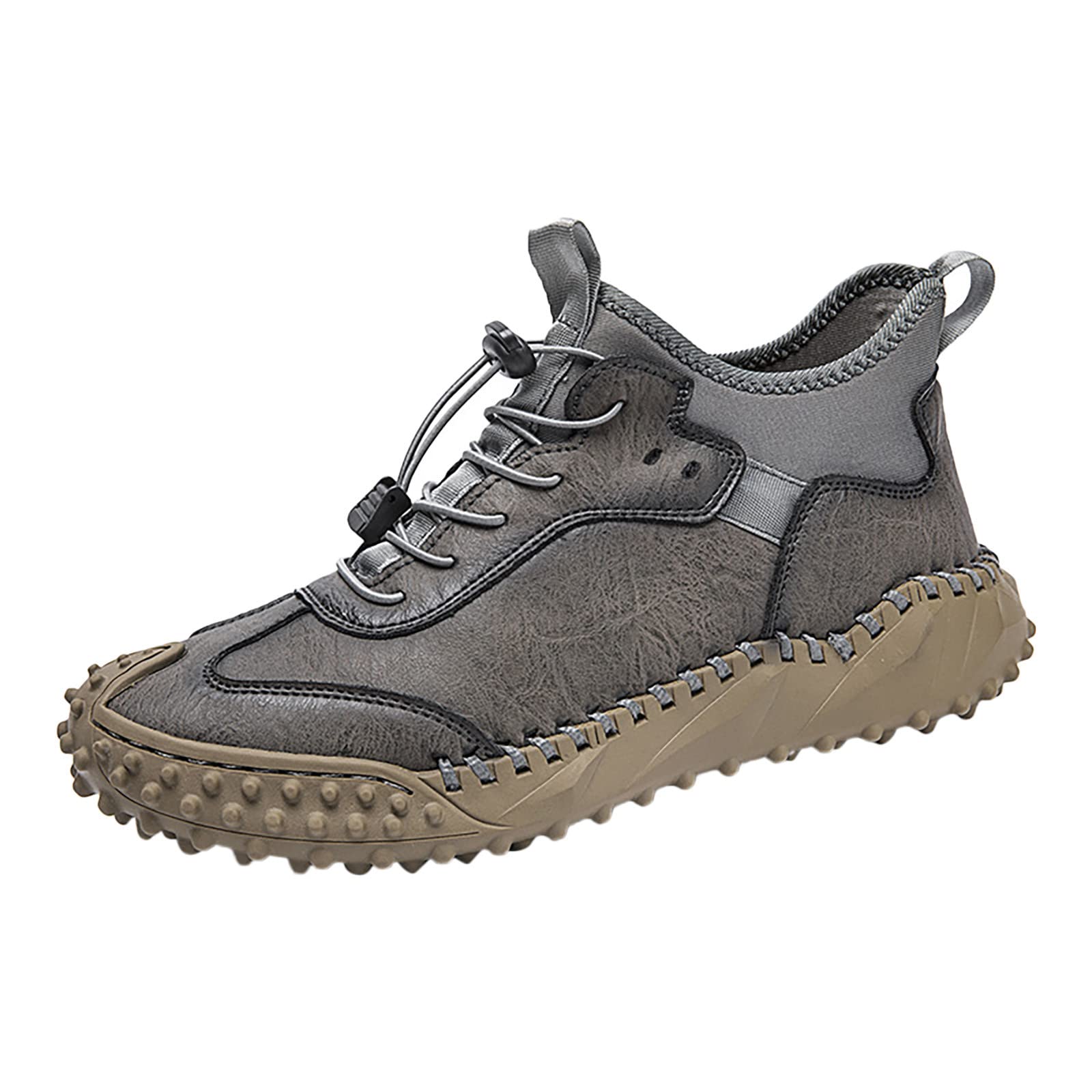 **Men's High Top Leather Sneakers - Breathable Handmade Casual Shoes for Autumn - Size 13 with Comfortable Insoles - Perfect for Daily Wear, Work & Outdoor Activities**