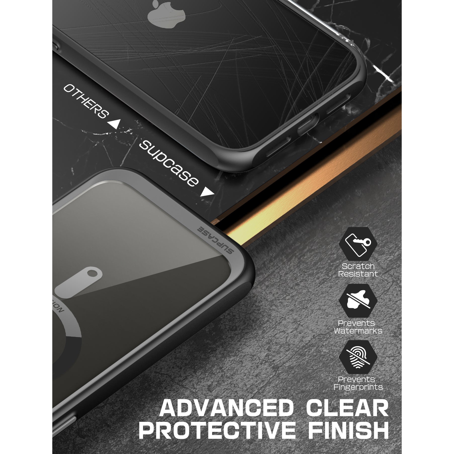 iPhone 13 Pro Max Case 6.7 Inch - Unicorn Beetle MAG Slim Clear Protective Cover with MagSafe Compatibility (Black) | Perfect for Everyday Use, Travel & Wireless Charging