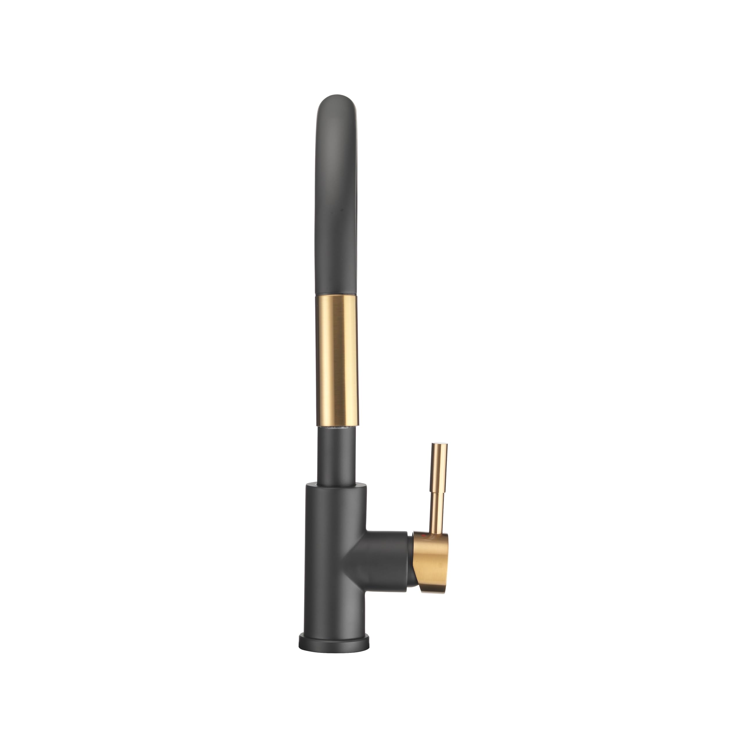 Dura Faucet RV Streamline Single Handle Pull-Down Kitchen Sink Faucet with Optional Deck Plate - Matte Black or Rose Gold Finish for RV, Camper, Tiny Home & Mobile Kitchen Applications