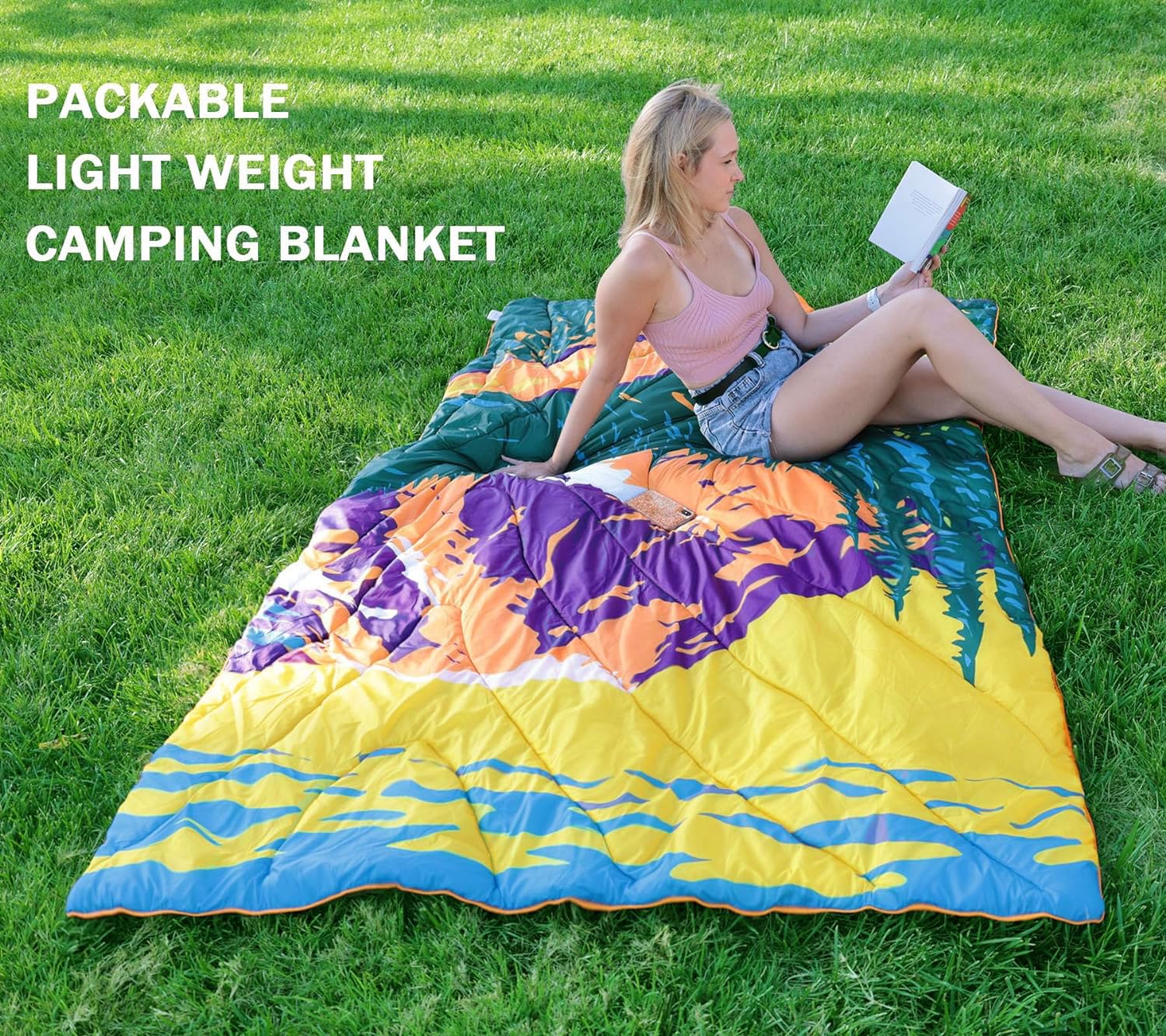Premium Waterproof Camping Blanket - Ultra Warm & Cozy Travel Blanket for Outdoor Adventures, Hiking, Picnics & Mountain Trips (78