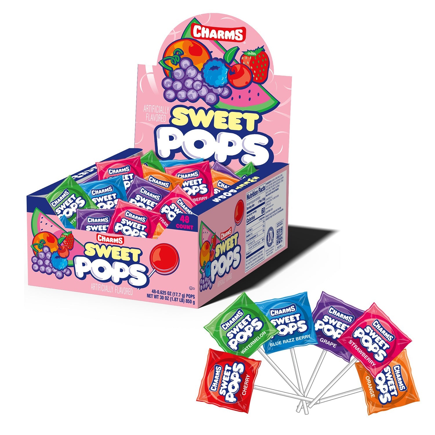 Sweet Blow Pop Lollipops - 48 Count Bulk Candy Box for Parties, Halloween Treats & Office Snacks