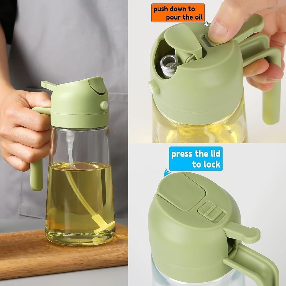 Premium MILEX Glass Olive Oil Dispenser with Pour Spout - Perfect for Kitchen, Salad Dressing & Gourmet Cooking
