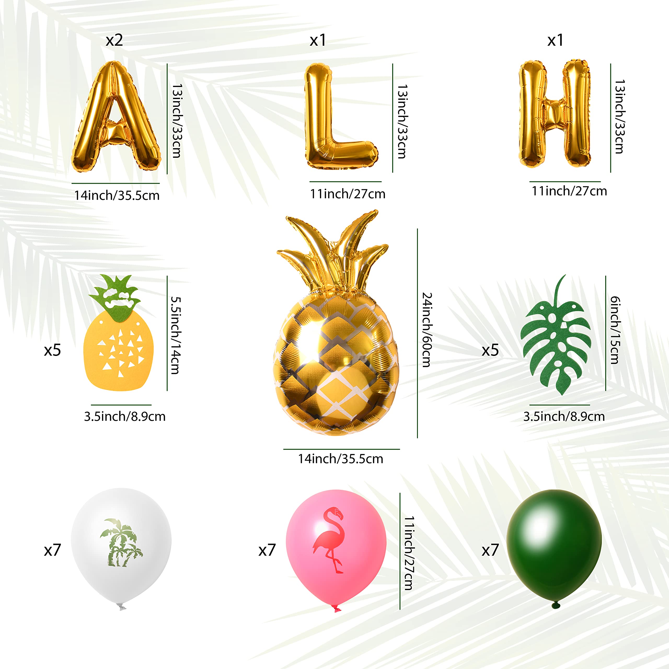 SOLAS Luau Party Decorations Kit - Hawaiian Tropical Birthday Party Supplies with Balloons & Banner - Perfect for Luau Themed Parties, Hawaiian Birthday Celebrations, and Tropical Summer Events - Great for Indoor & Outdoor Decorations