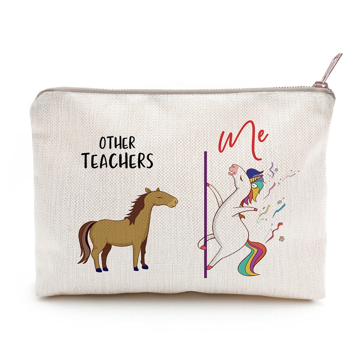 Funny Teacher Gifts - Best Makeup Case for Women Teachers | Graduation Gift for Students | Cosmetic Bag for School, Work & Travel