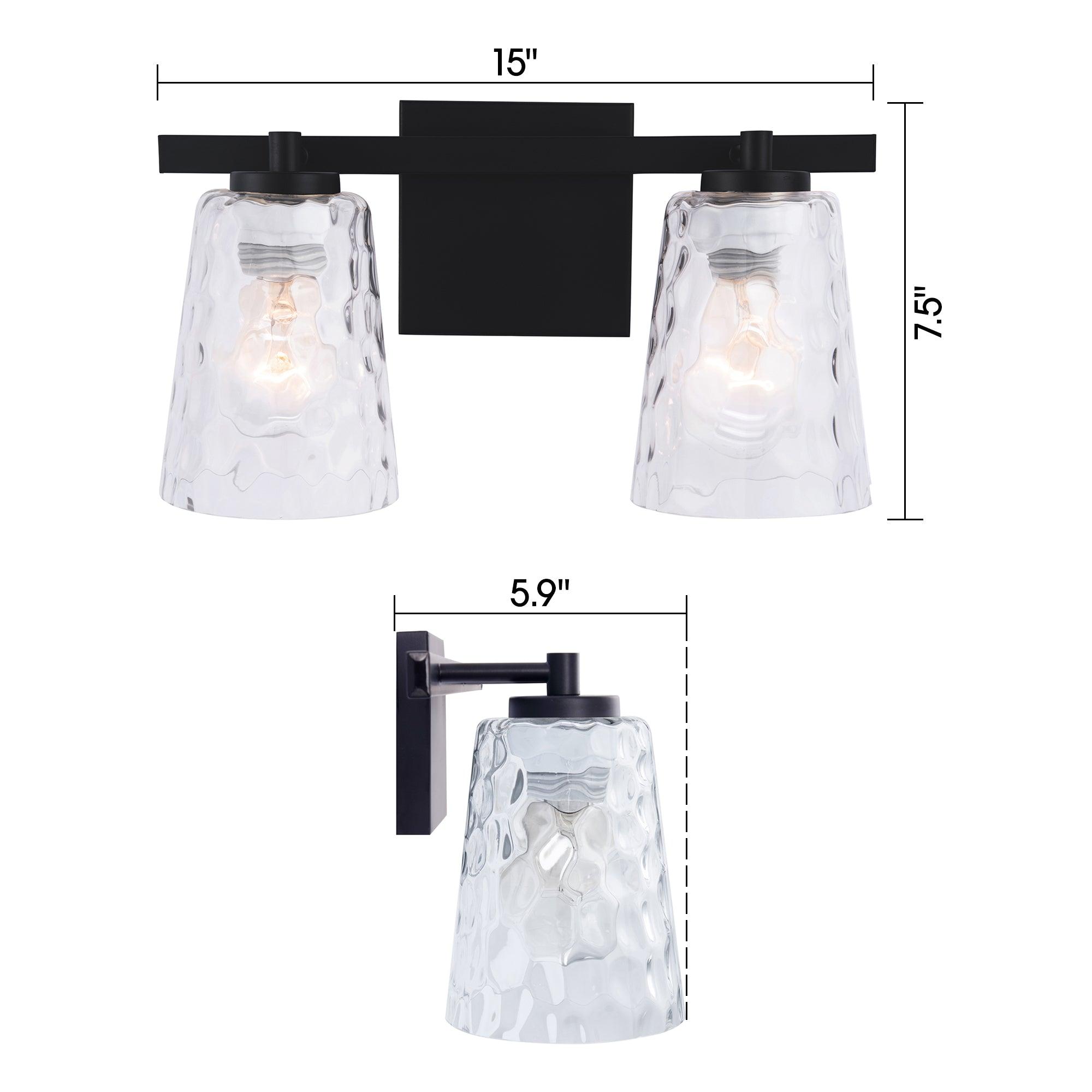 Radiance Modern 2-Light Dimmable Vanity Light - Bathroom Makeup Mirror Lighting Fixture for Bedroom, Dressing Room & Powder Room