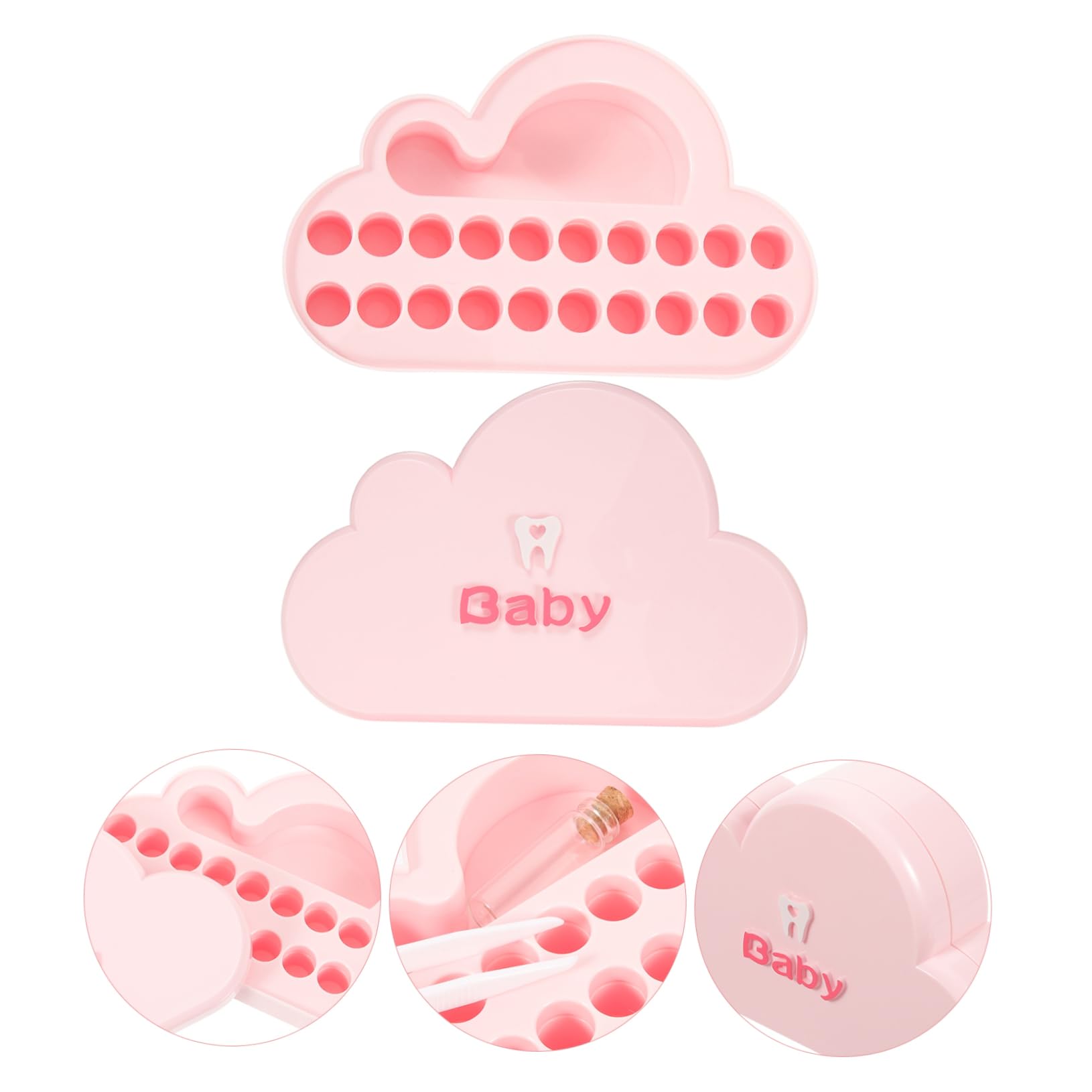 Cabilock 2-Piece Baby Tooth Keepsake Box Set - Portable Tooth Storage Container for Boys & Girls - Newborn Tooth Collection Holder - Durable Plastic Tooth Fairy Box for First Lost Teeth & Milestone Memories (Perfect for Baby Showers, Christenings & Childhood Memorabilia)